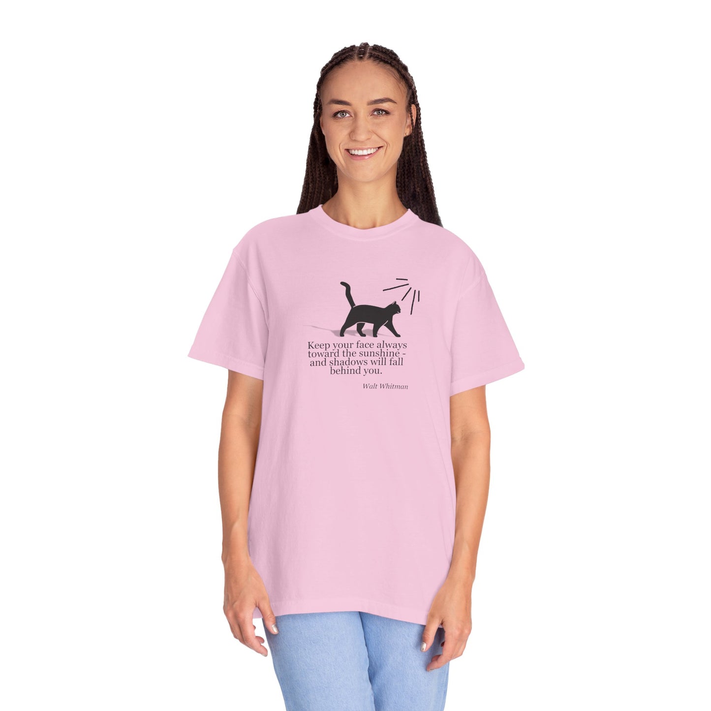 Inspirational Cat T-Shirt - Keep Your Face Towards the Sunshine