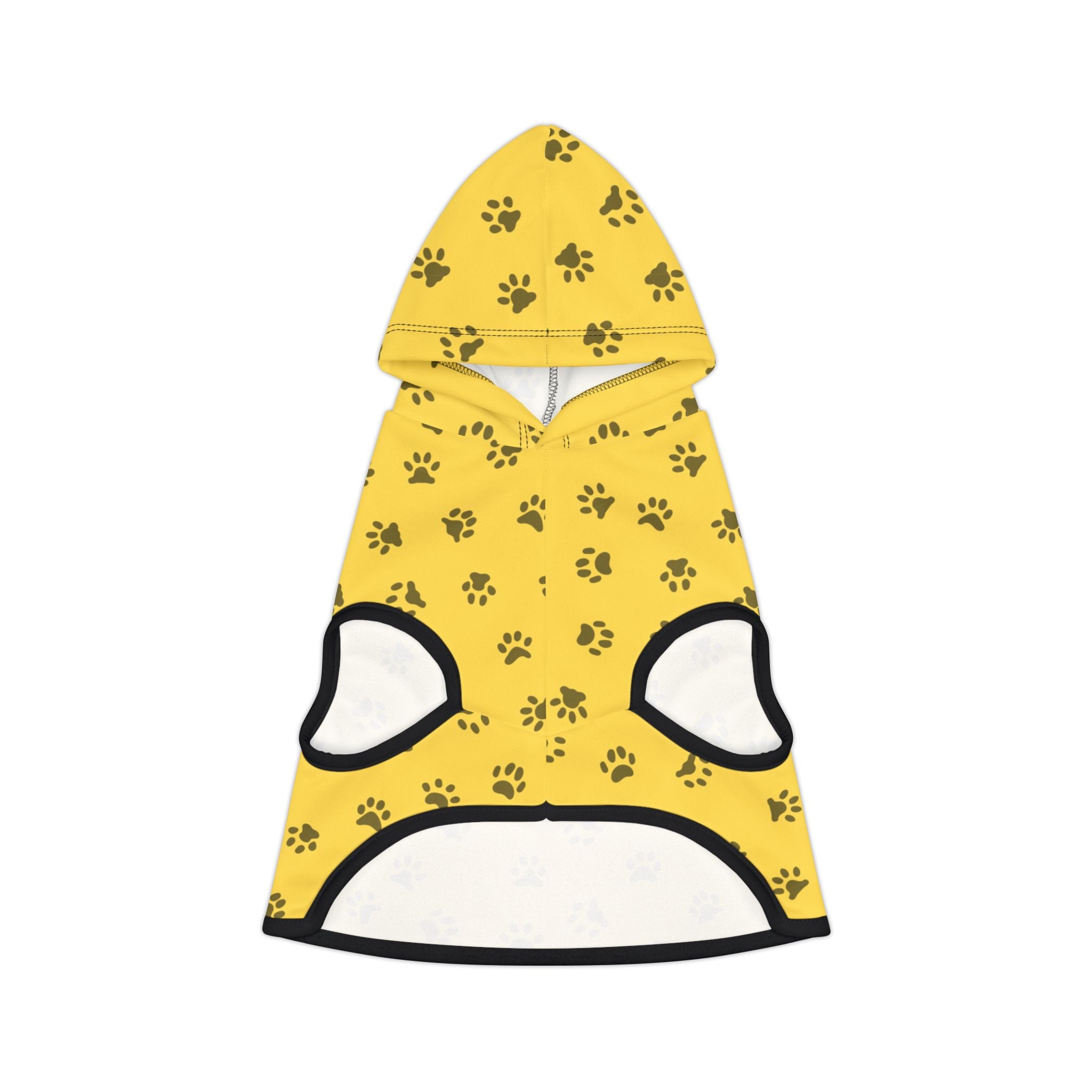 Photo depicting the Yellow Paw Prints Pet Hoodie from EpiAl's Shop.