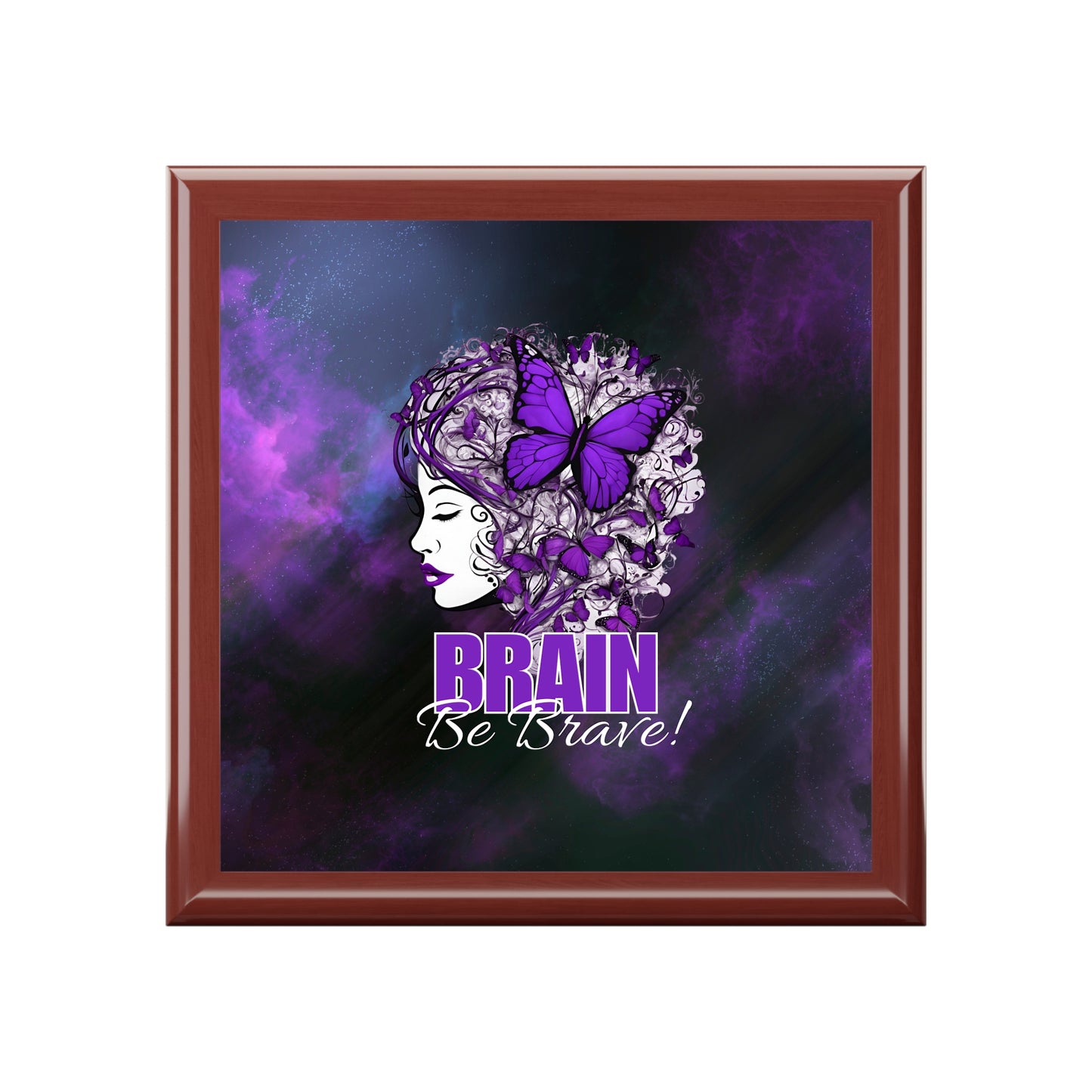 Purple Brain Be Brave Jewelry Box