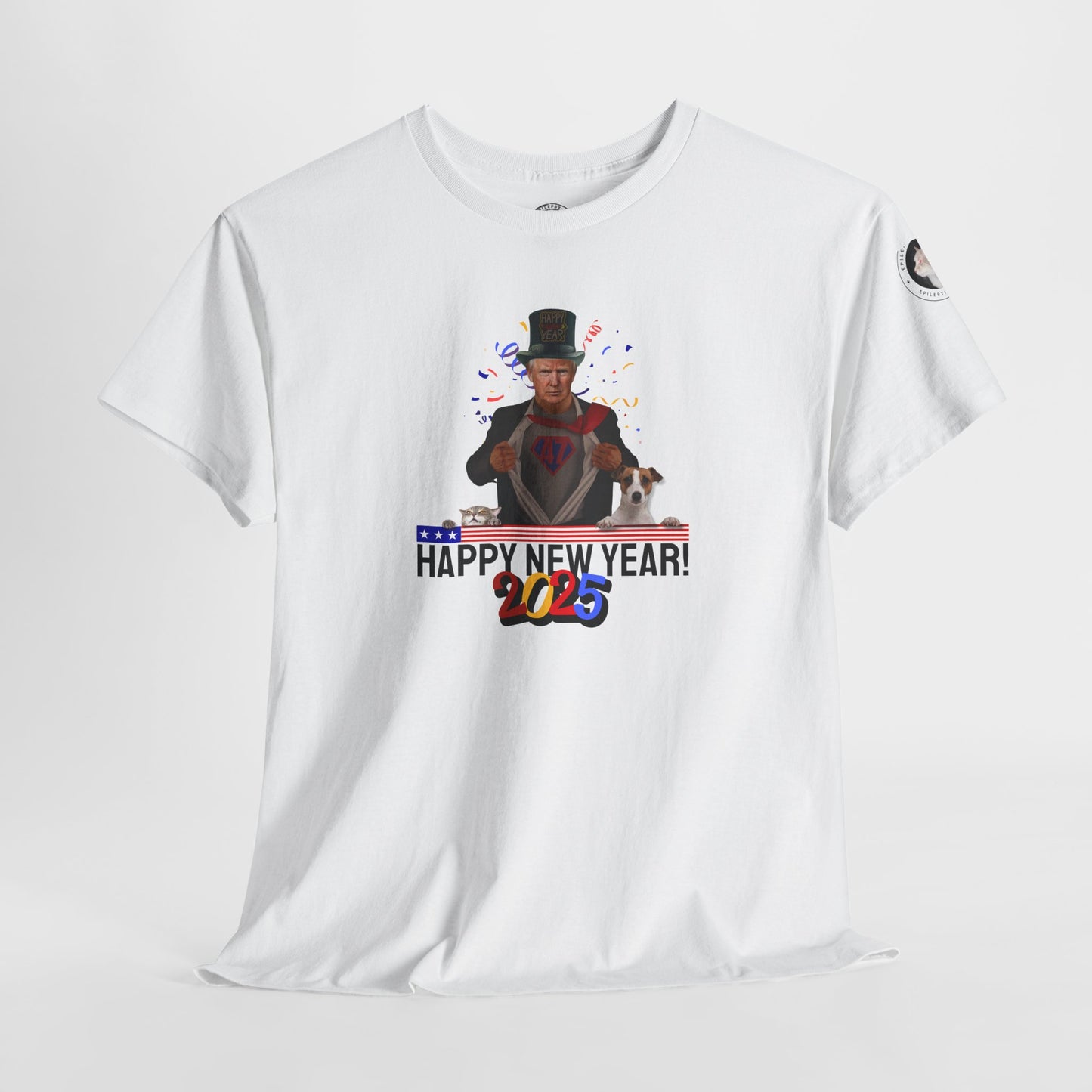 Trump Happy New Year 2025 Unisex Heavy Cotton Tee