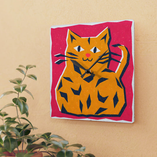 Tiger Kitty Acrylic Wall Clock