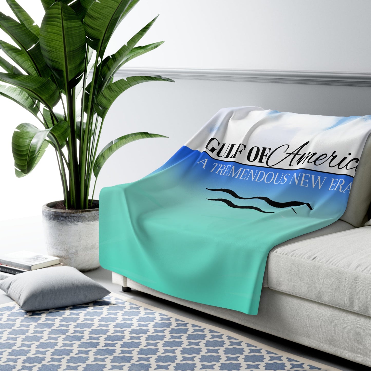 Gulf of America Cozy Sherpa Fleece Blanket Printify