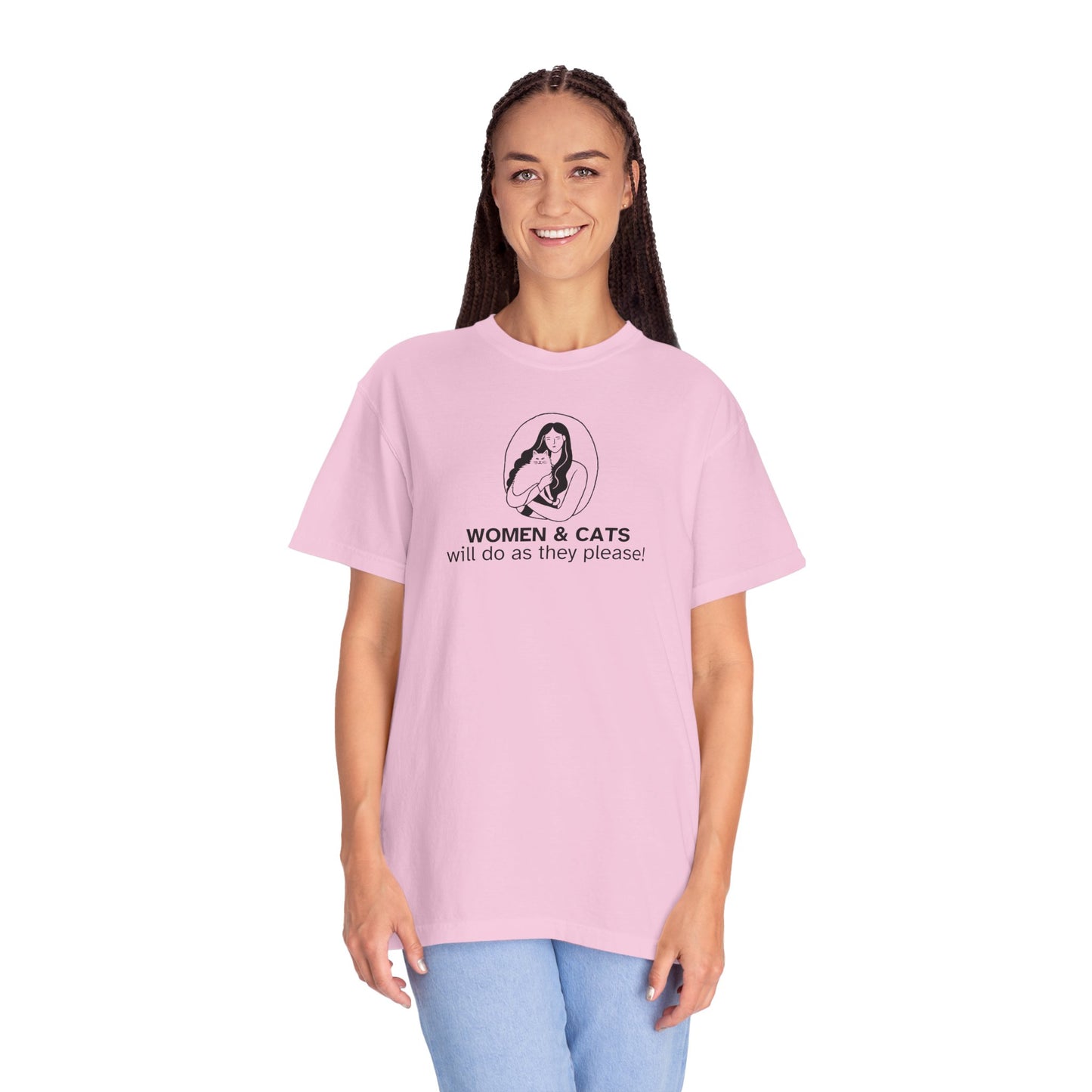 Women & Cats Graphic T-Shirt - Unisex Garment-Dyed Tee