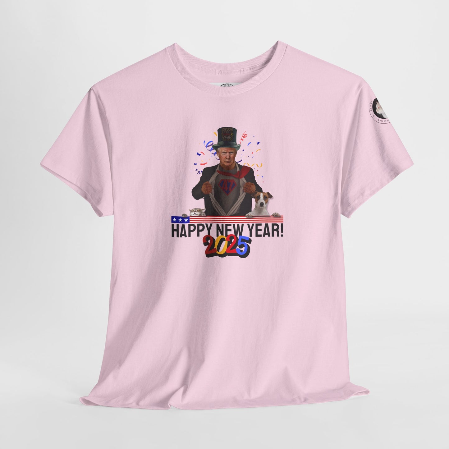 Trump Happy New Year 2025 Unisex Heavy Cotton Tee