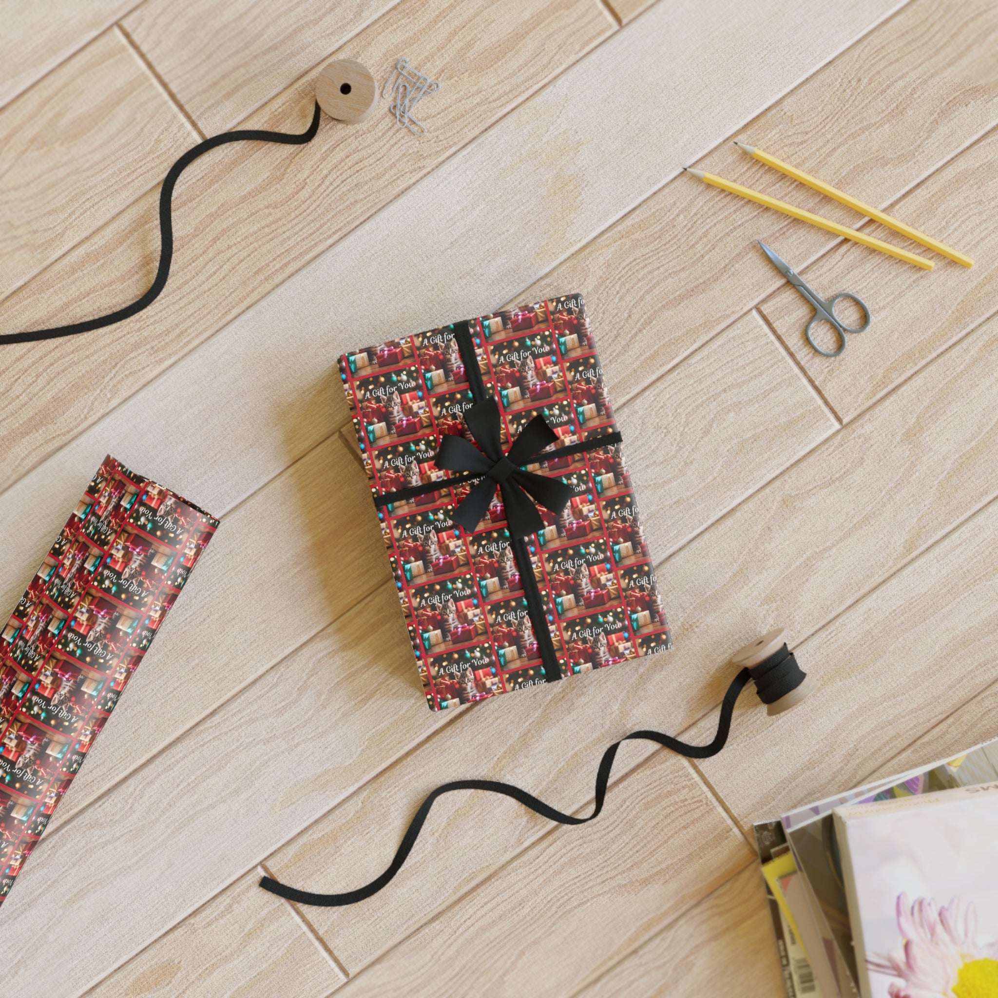 Photo depicting the A Gift for You Kitten Gift Wrapping Paper Rolls, 1pc from EpiAl's Shop.