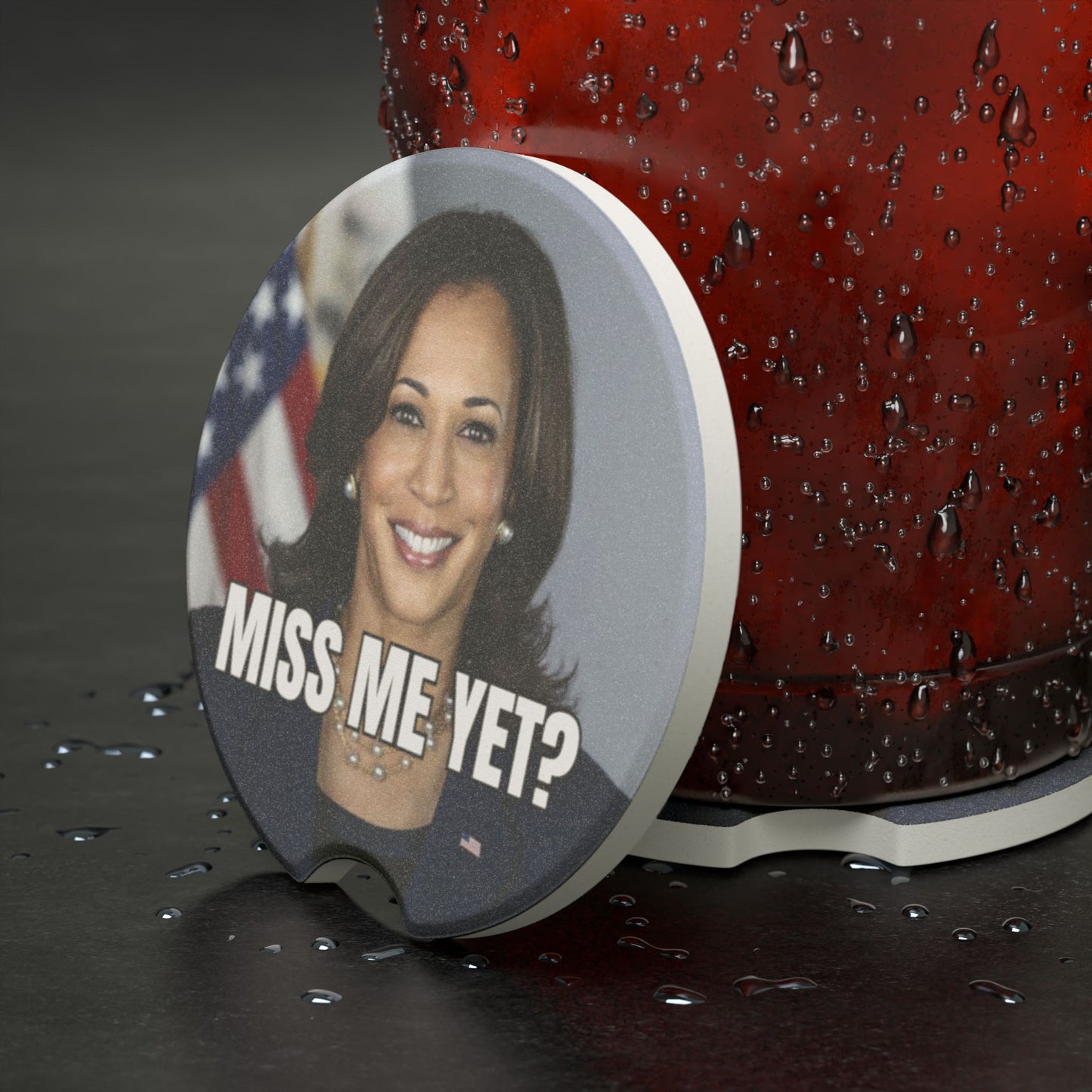 Political Soapstone Car Coaster - "Miss Me Yet?" Design