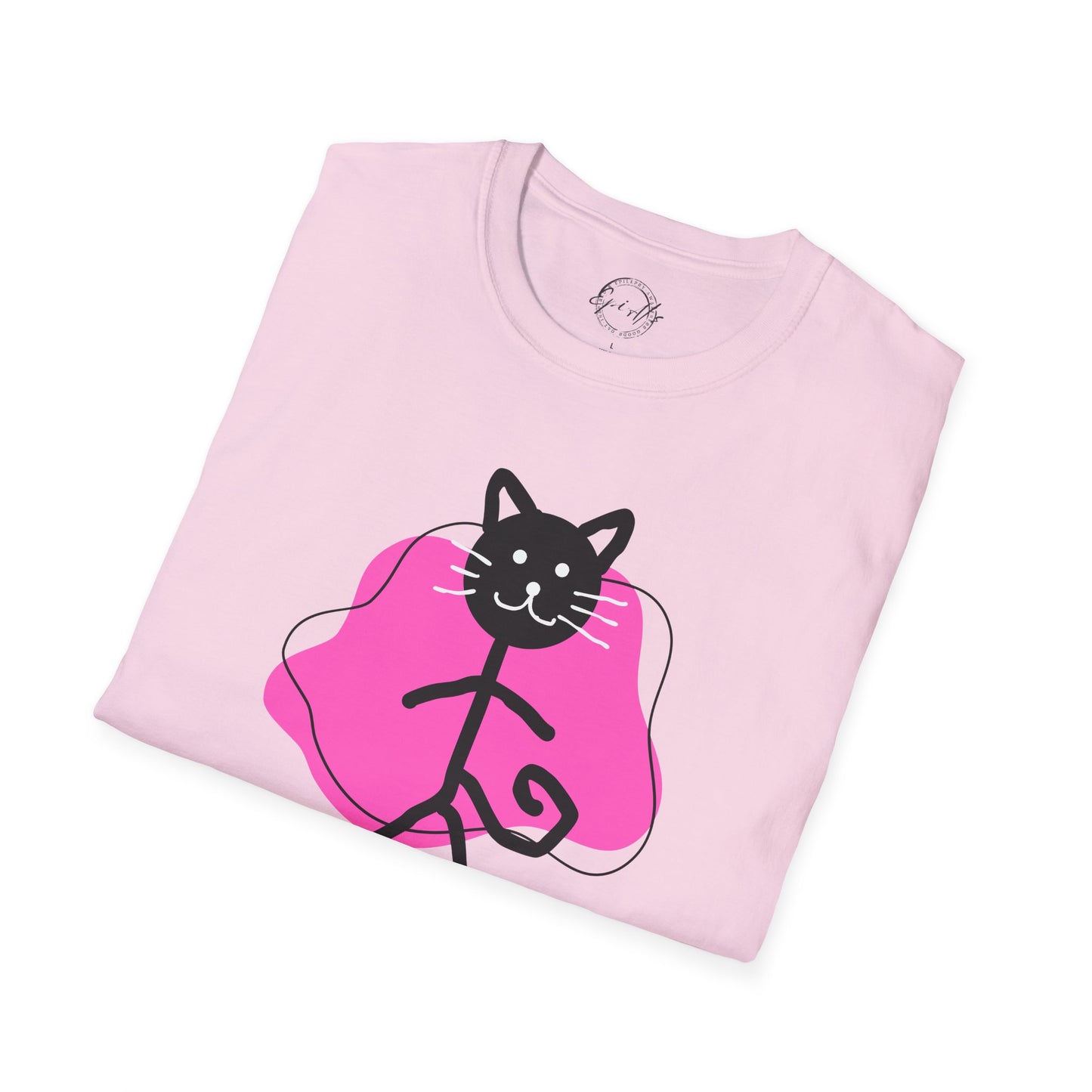 Playful Cat Graphic T-Shirt – Unisex Softstyle Tee for Cat Lovers