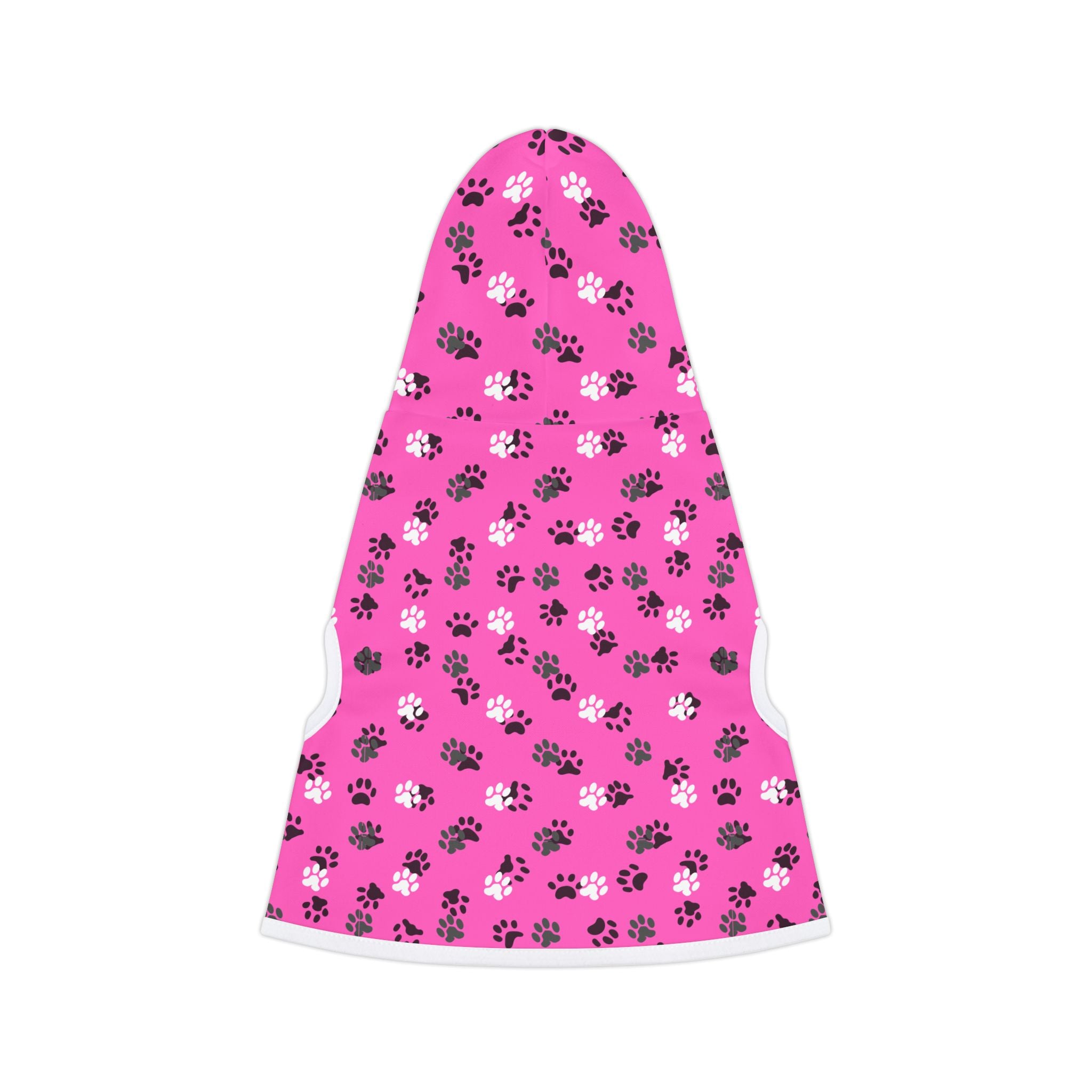 Photo depicting the Pink Paw Prints Pet Hoodie from EpiAl's Shop.