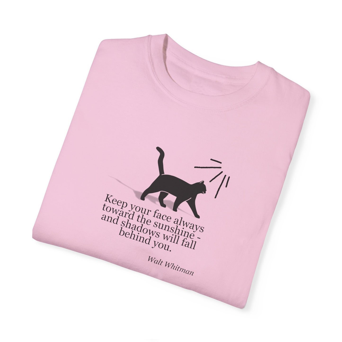 Inspirational Cat T-Shirt - Keep Your Face Towards the Sunshine