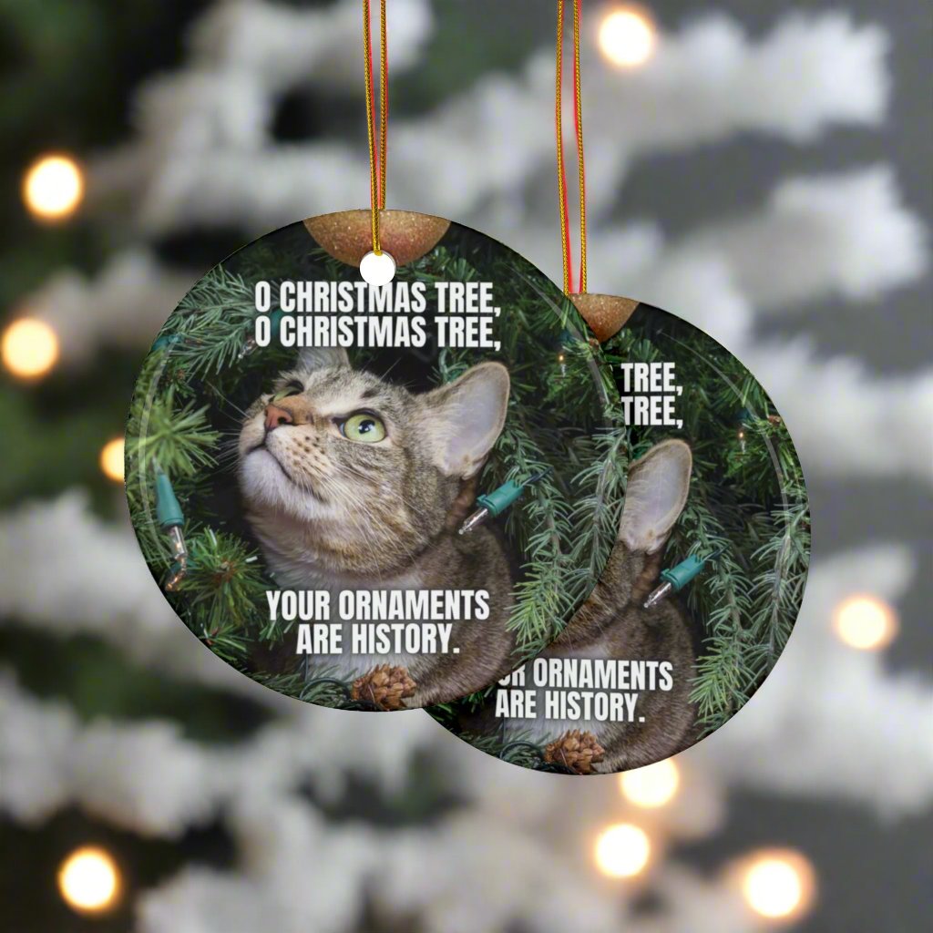 Photo depicting the O Christmas Tree Ceramic Ornaments, 2-Side Print from EpiAl's Shop.