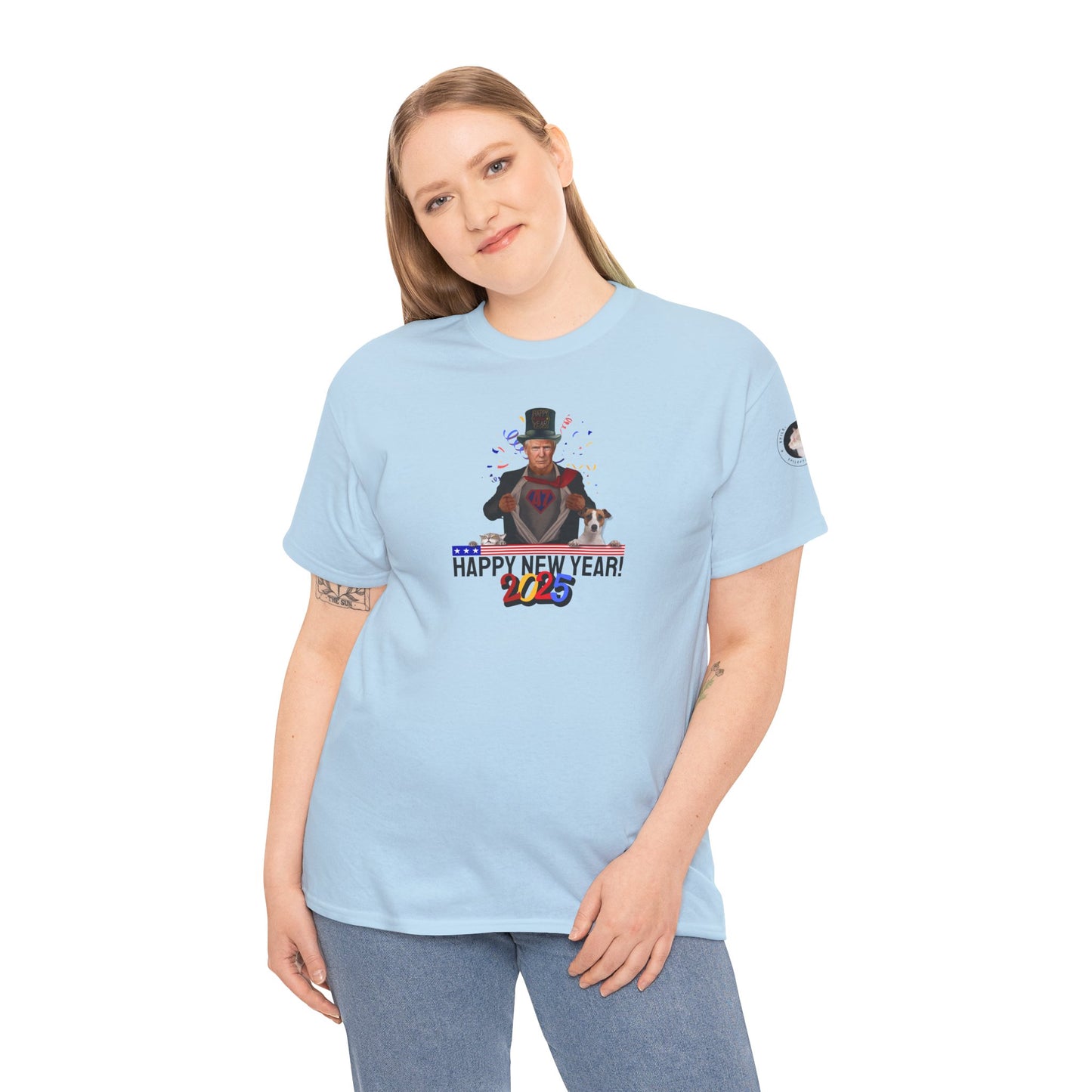 Trump Happy New Year 2025 Unisex Heavy Cotton Tee