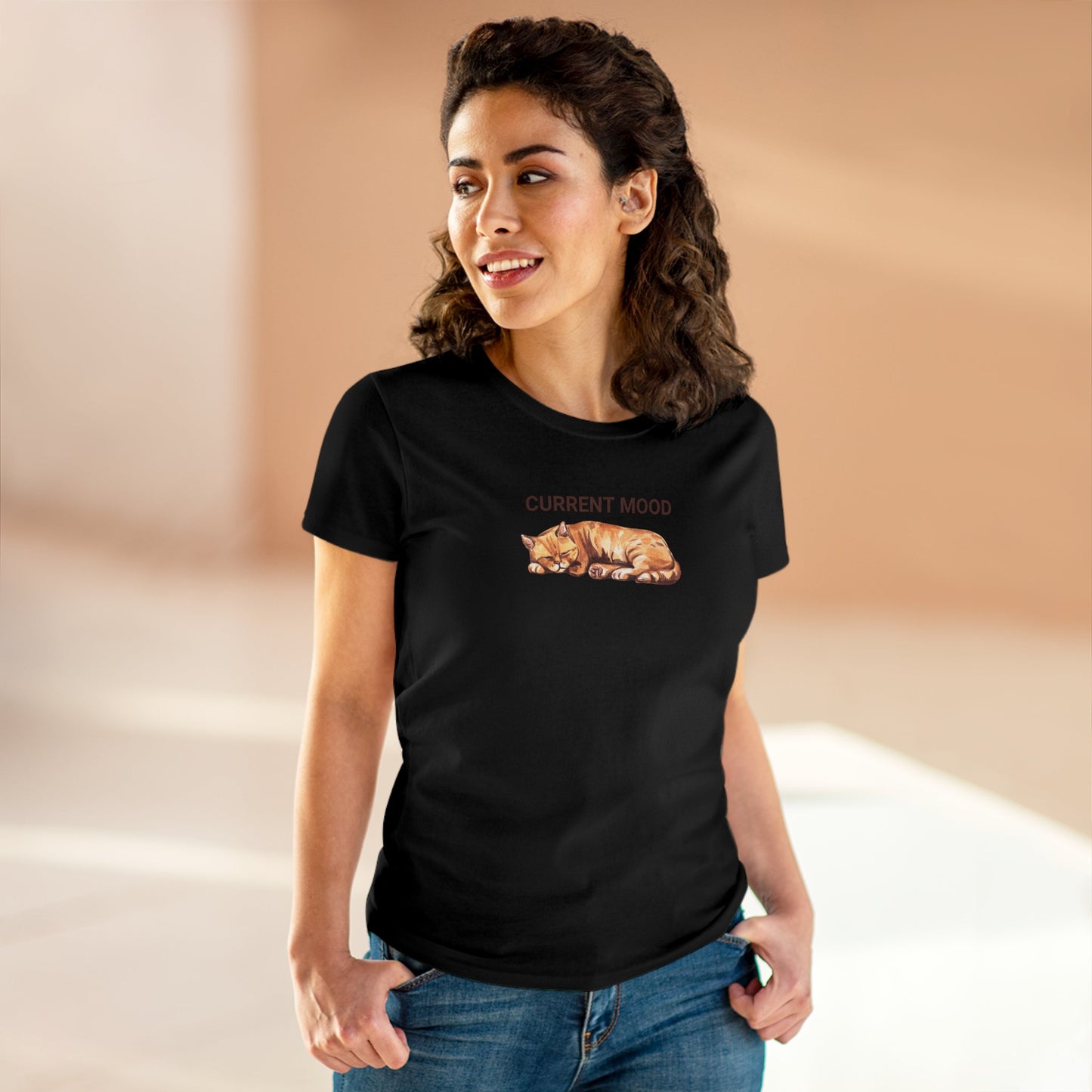 Current Mood: Sleepy Women's Midweight Cotton Tee