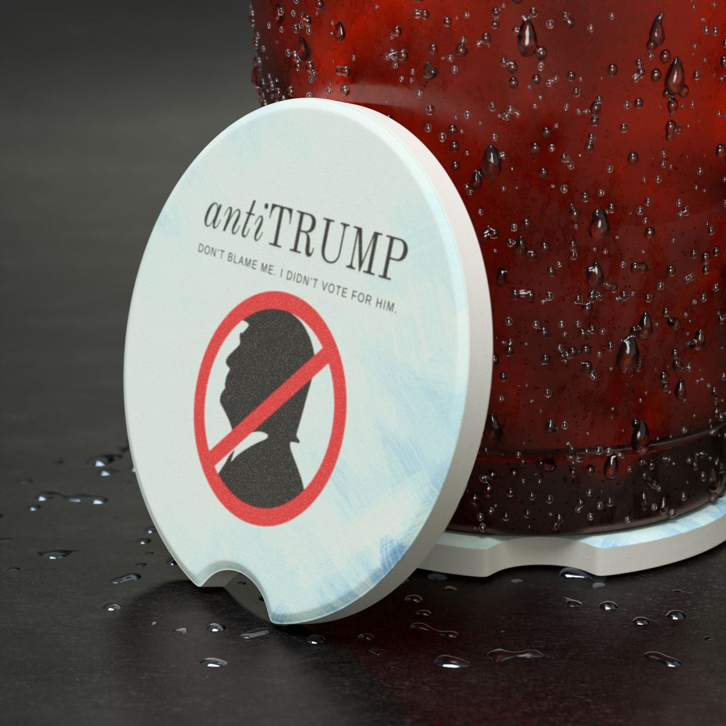 Anti-Trump Soapstone Car Coaster - Unique Political Gift Printify