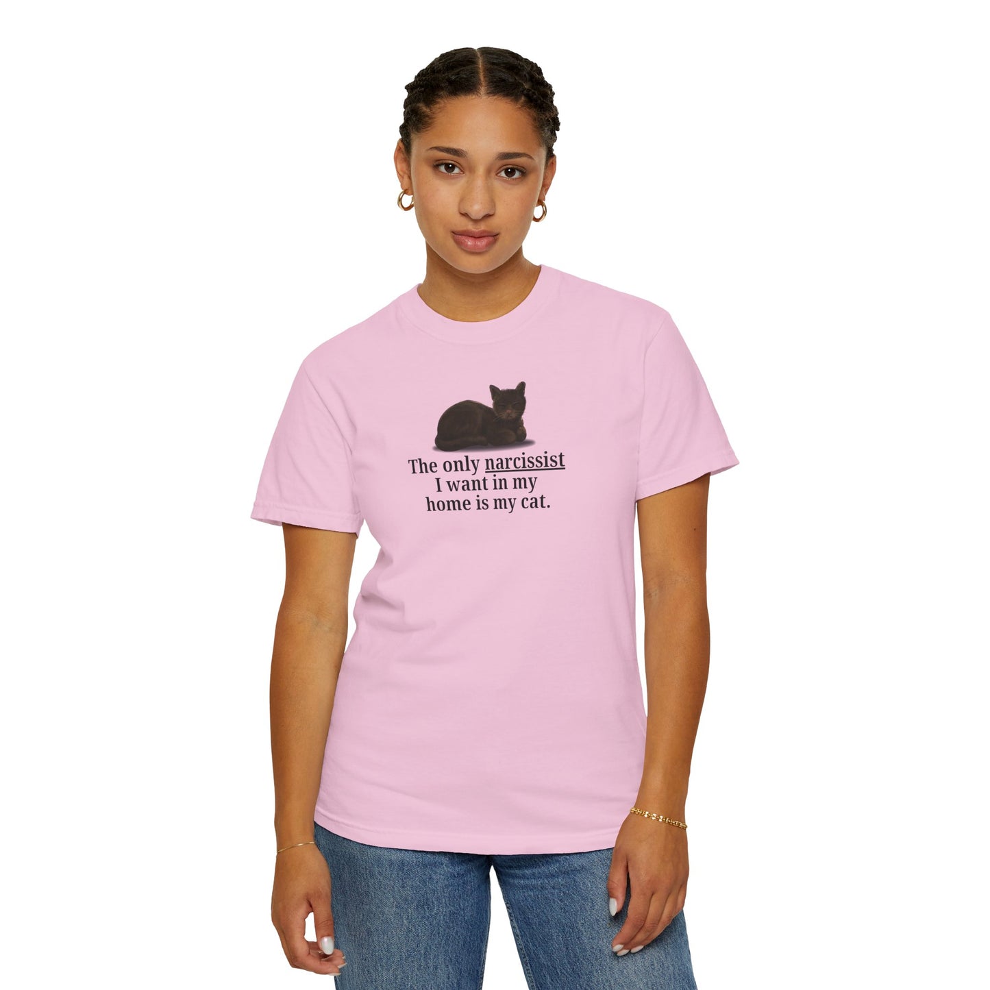 Funny Cat Lover T-Shirt - "The Only Narcissist I Want in My Home is My Cat"