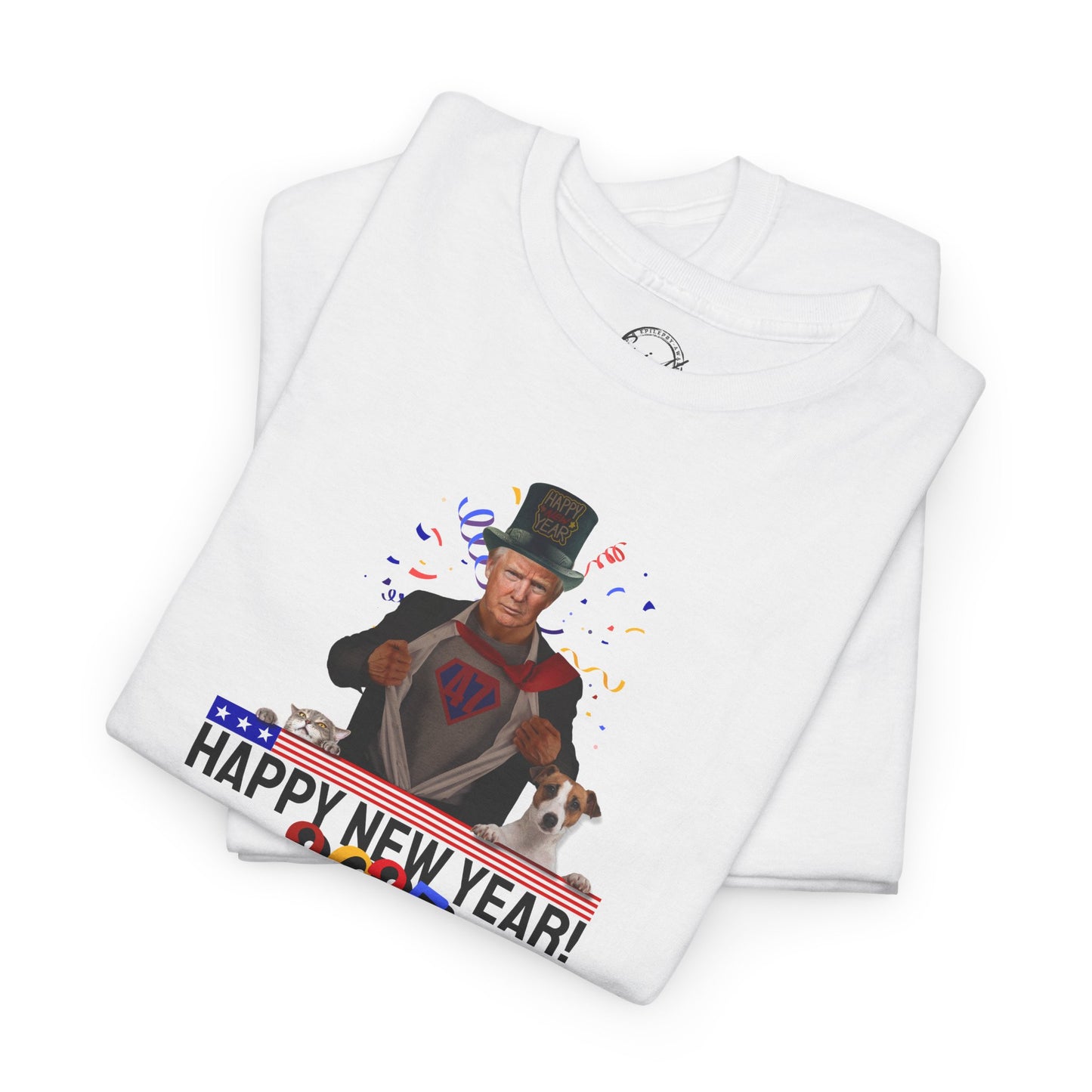 Trump Happy New Year 2025 Unisex Heavy Cotton Tee