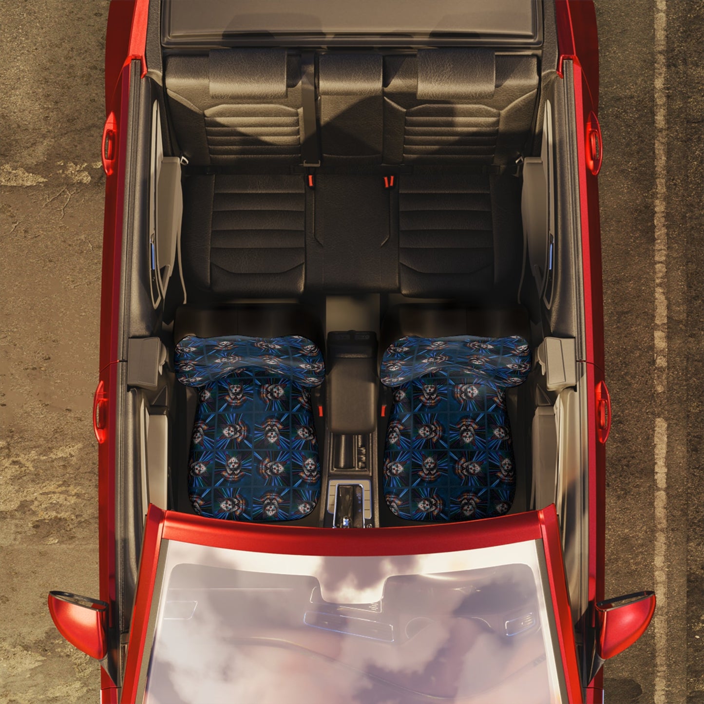 Clown Cat Car Seat Covers Printify
