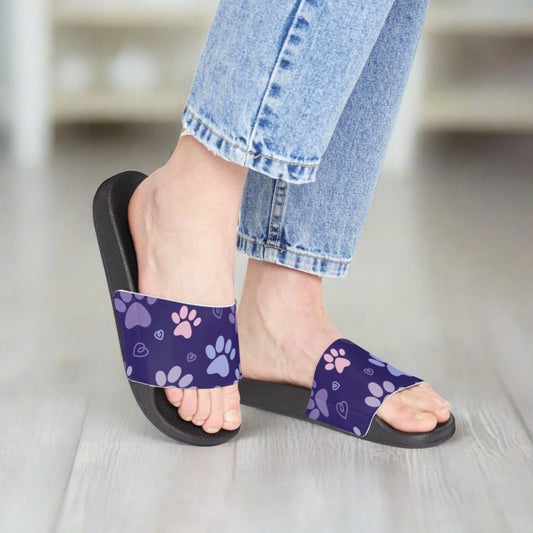 Purple Paws Women's PU Slide Sandals