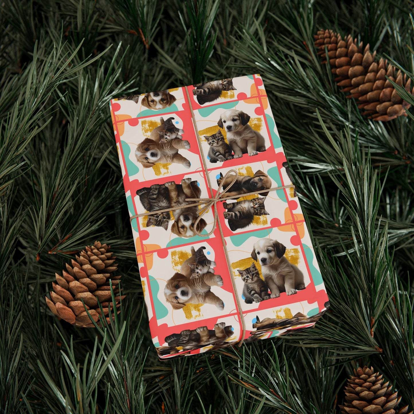 Colorful Puppy & Kitty Wrapping Papers