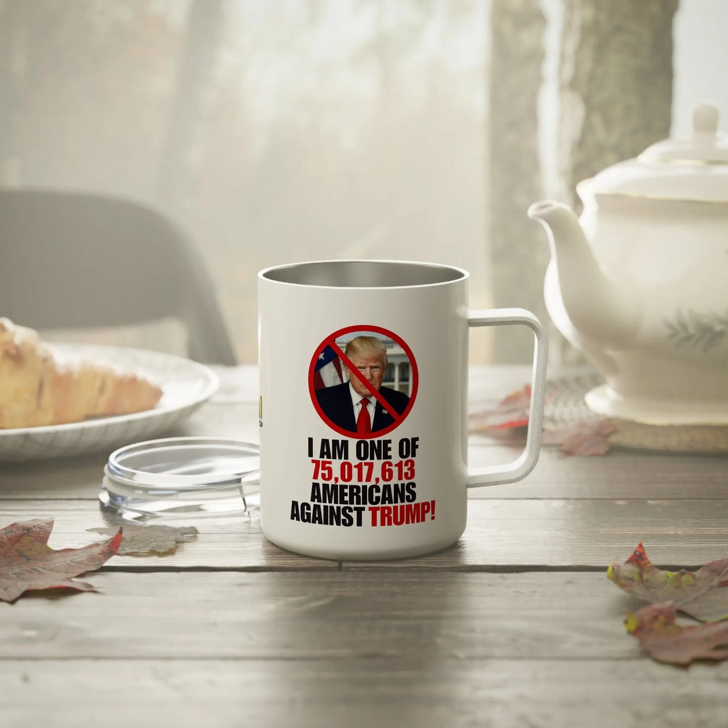 Against Trump Insulated Coffee Mug - 10oz Printify