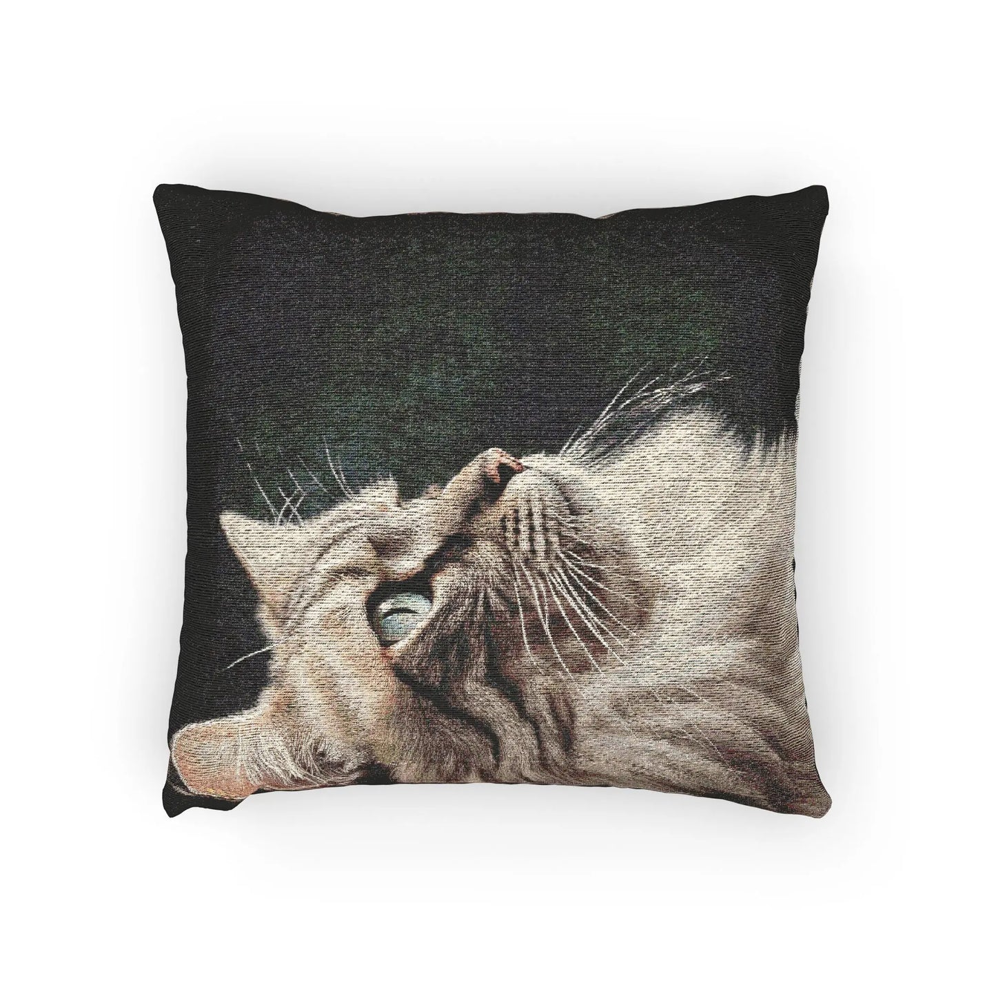 Cozy Cat Woven Pillow - Decorative Accent for Cat Lovers Printify
