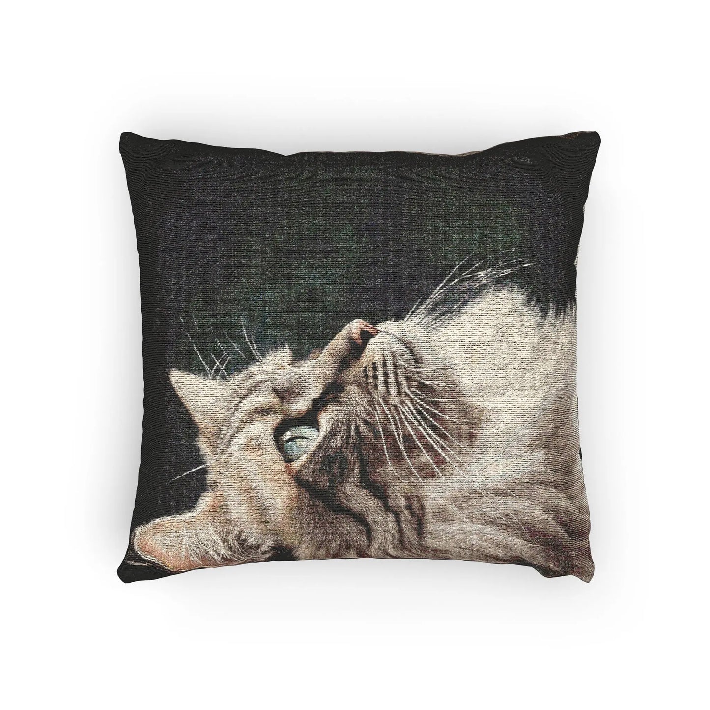 Cozy Cat Woven Pillow - Decorative Accent for Cat Lovers Printify