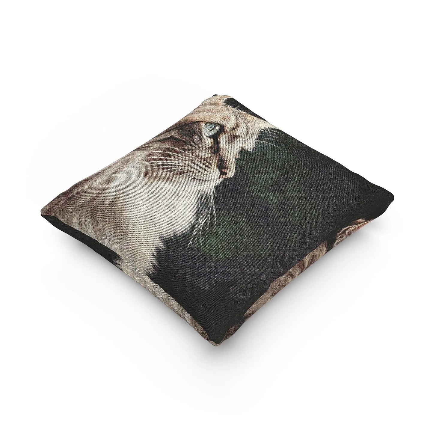 Cozy Cat Woven Pillow - Decorative Accent for Cat Lovers Printify