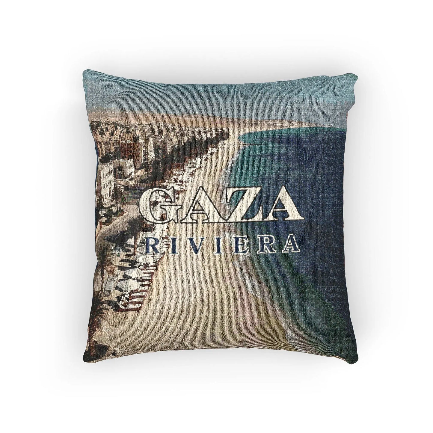 Cozy Woven Pillow - Gaza Riviera Beach Decor Printify