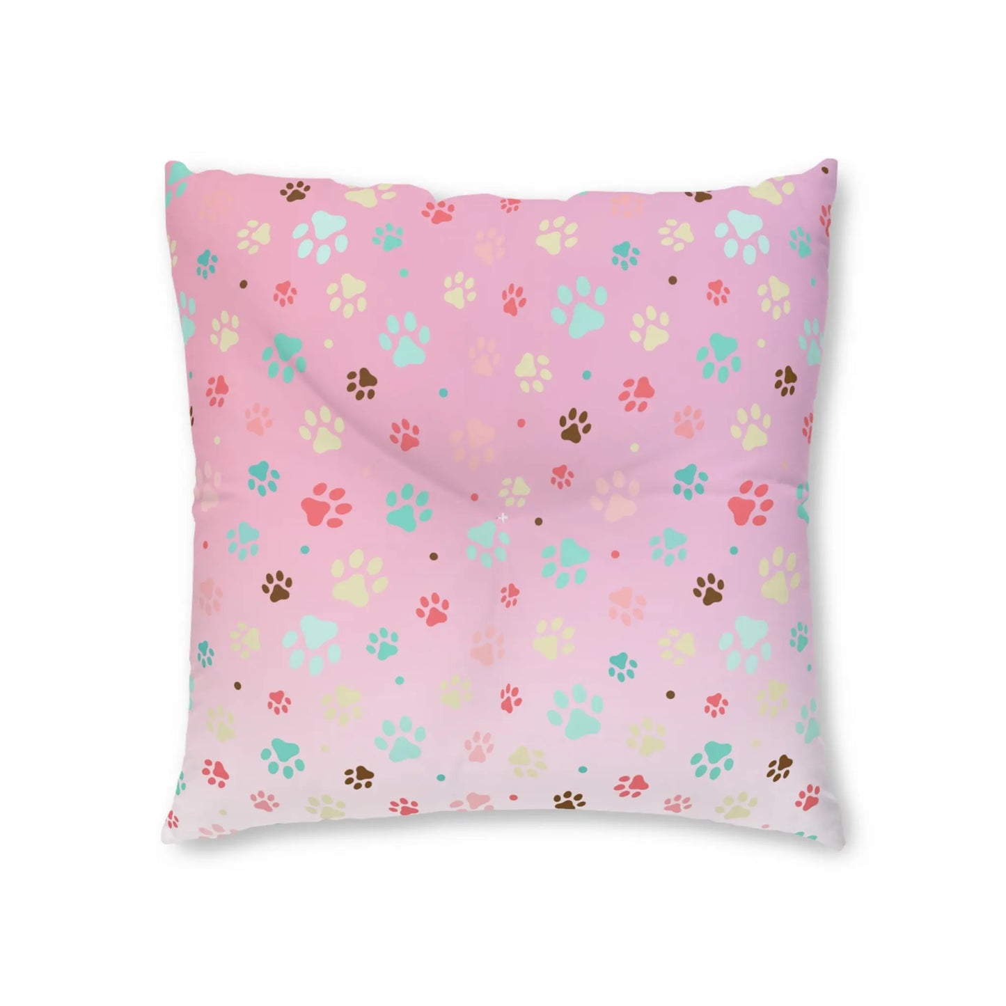 Cute Pet Paw Print Tufted Floor Pillow Printify