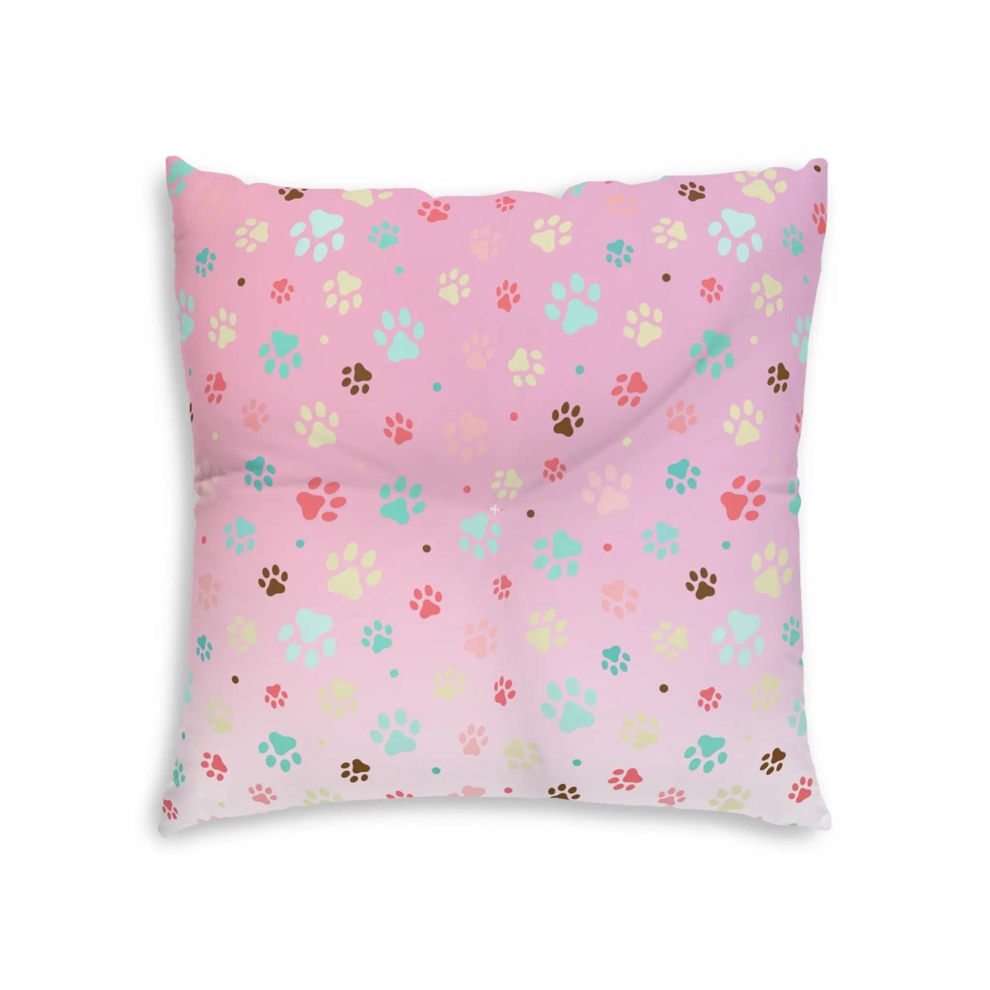 Cute Pet Paw Print Tufted Floor Pillow Printify