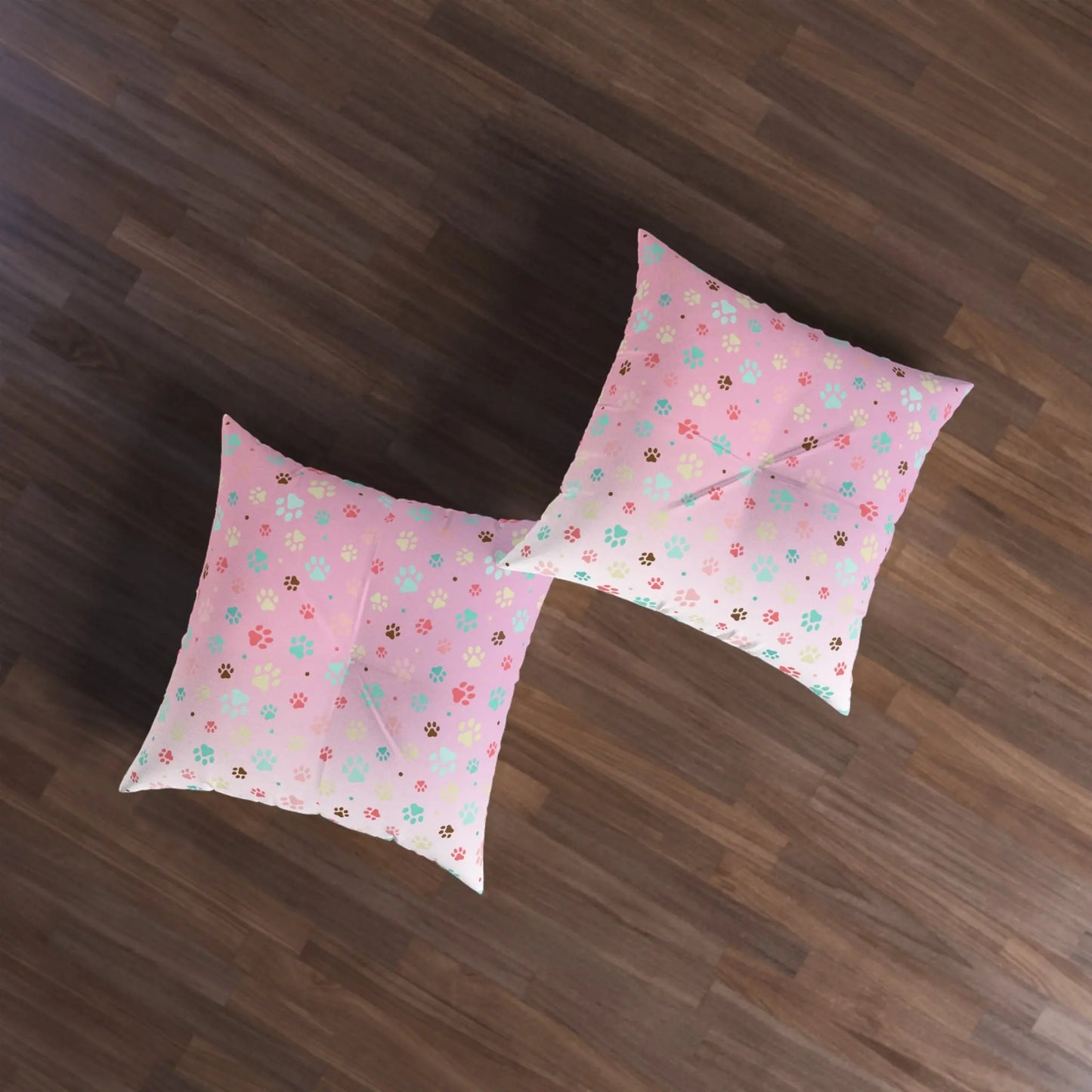 Cute Pet Paw Print Tufted Floor Pillow Printify