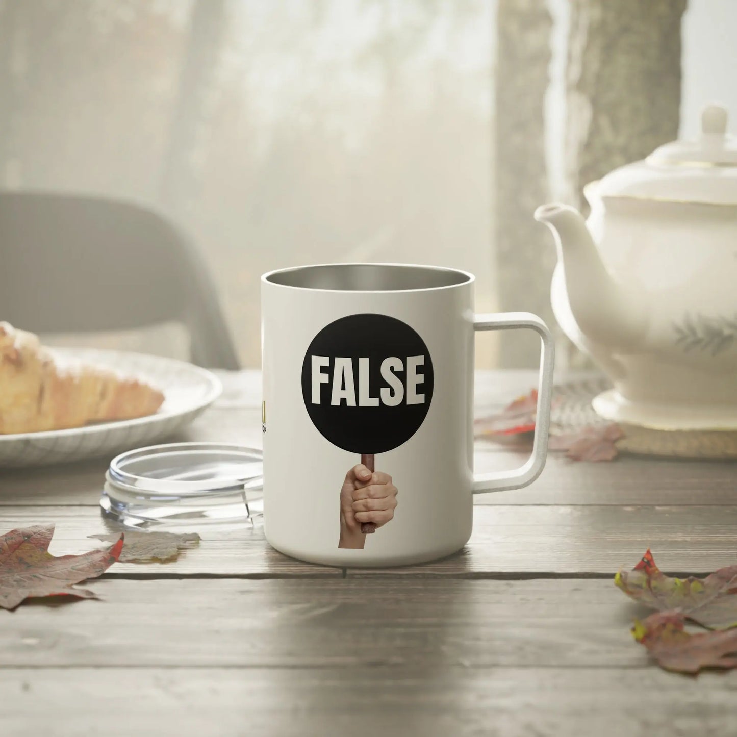 False Sign Politically-Inspired Insulated Coffee Mug - 10oz Printify