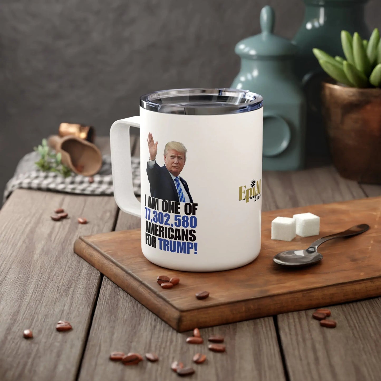 For Trump Insulated Coffee Mug - 10oz Printify
