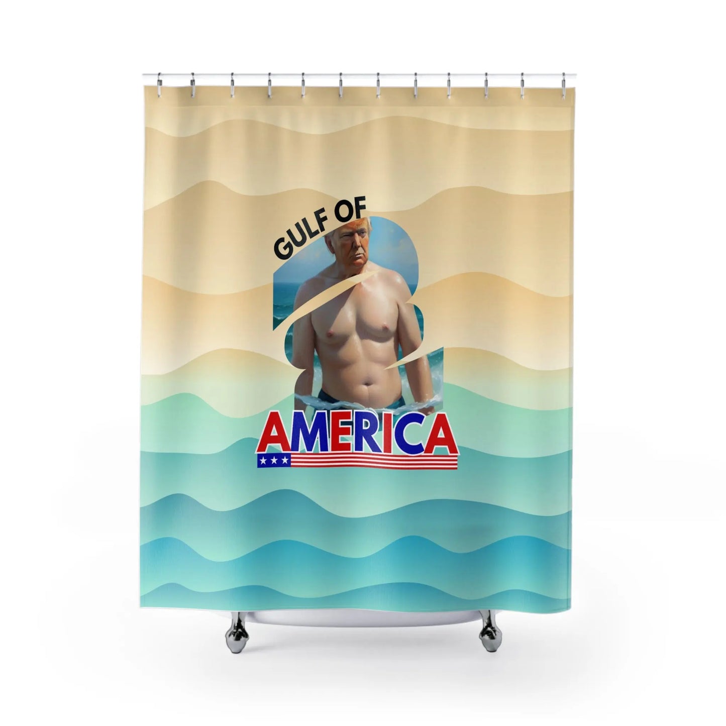 Funny Gulf of America Shower Curtain - Quirky Bathroom Decor Printify