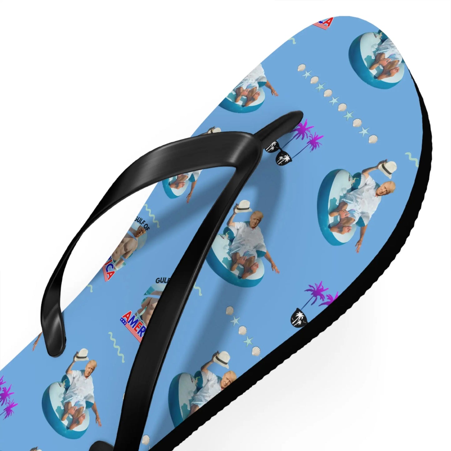 Funny Gulf of America Summer Flip Flops for Beach Lovers Printify