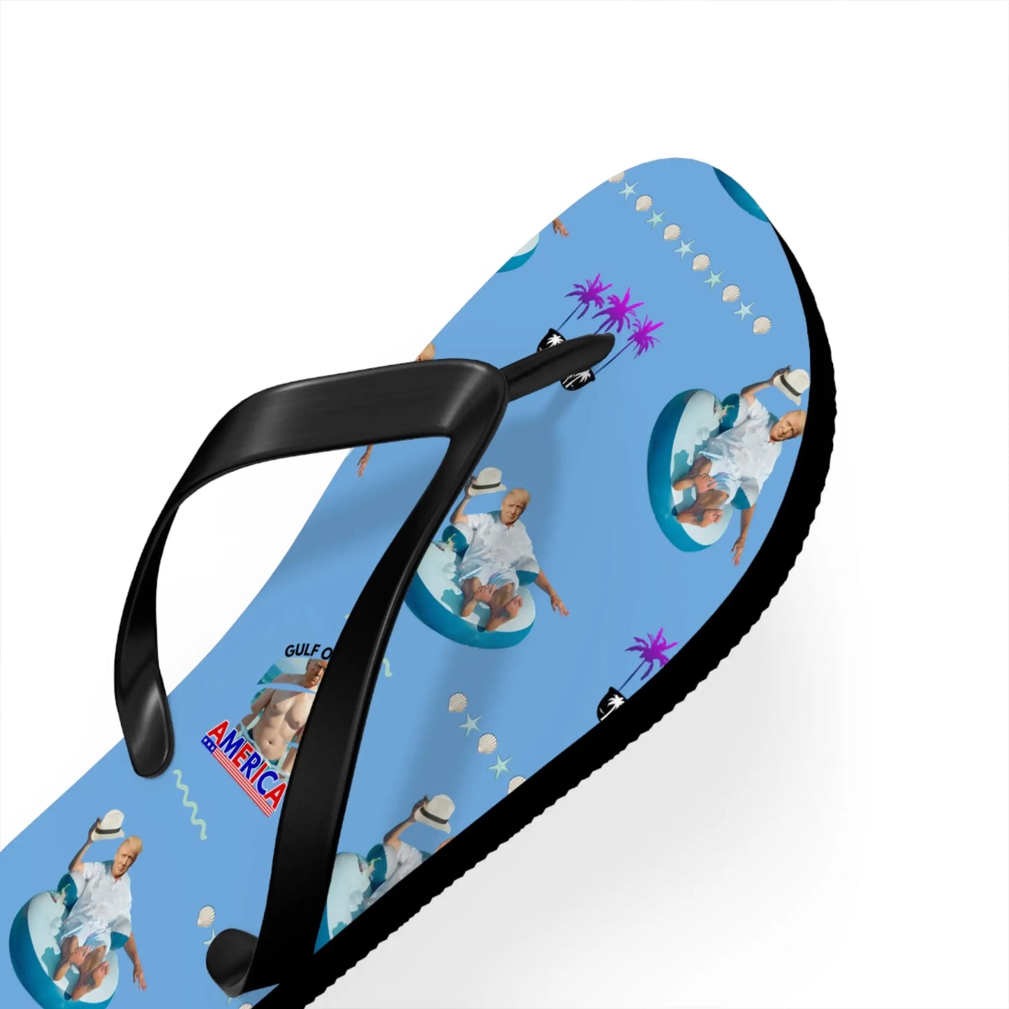 Funny Gulf of America Summer Flip Flops for Beach Lovers Printify