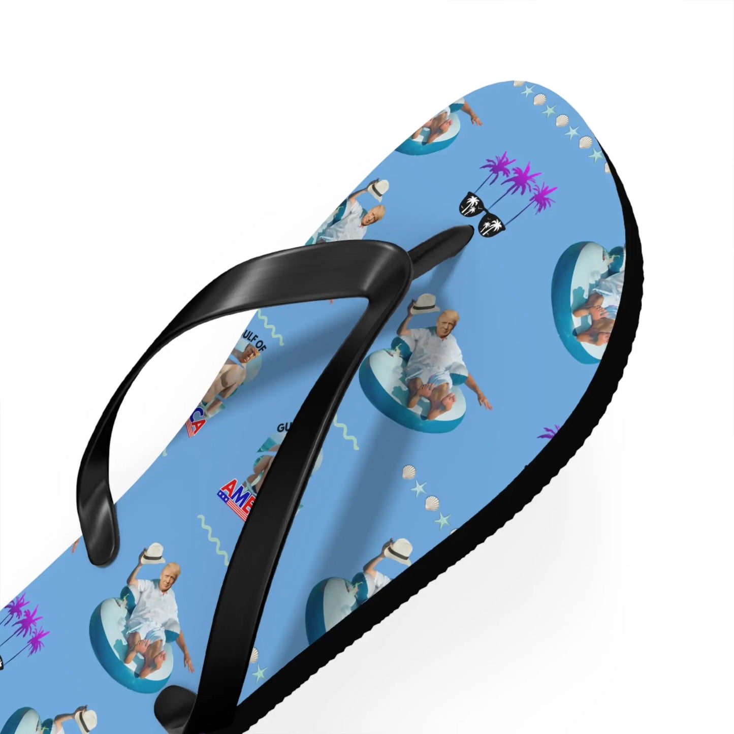 Funny Gulf of America Summer Flip Flops for Beach Lovers Printify