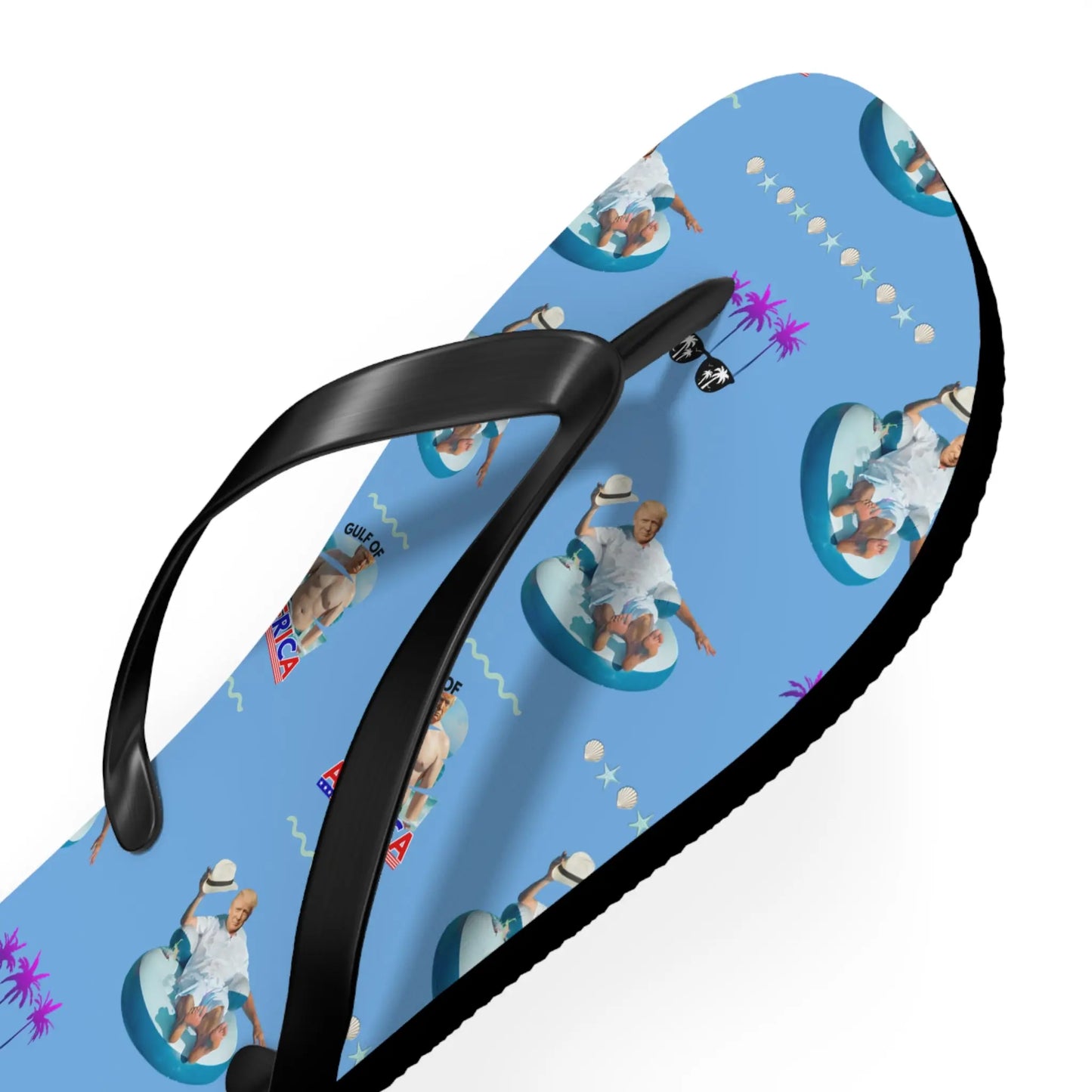 Funny Gulf of America Summer Flip Flops for Beach Lovers Printify