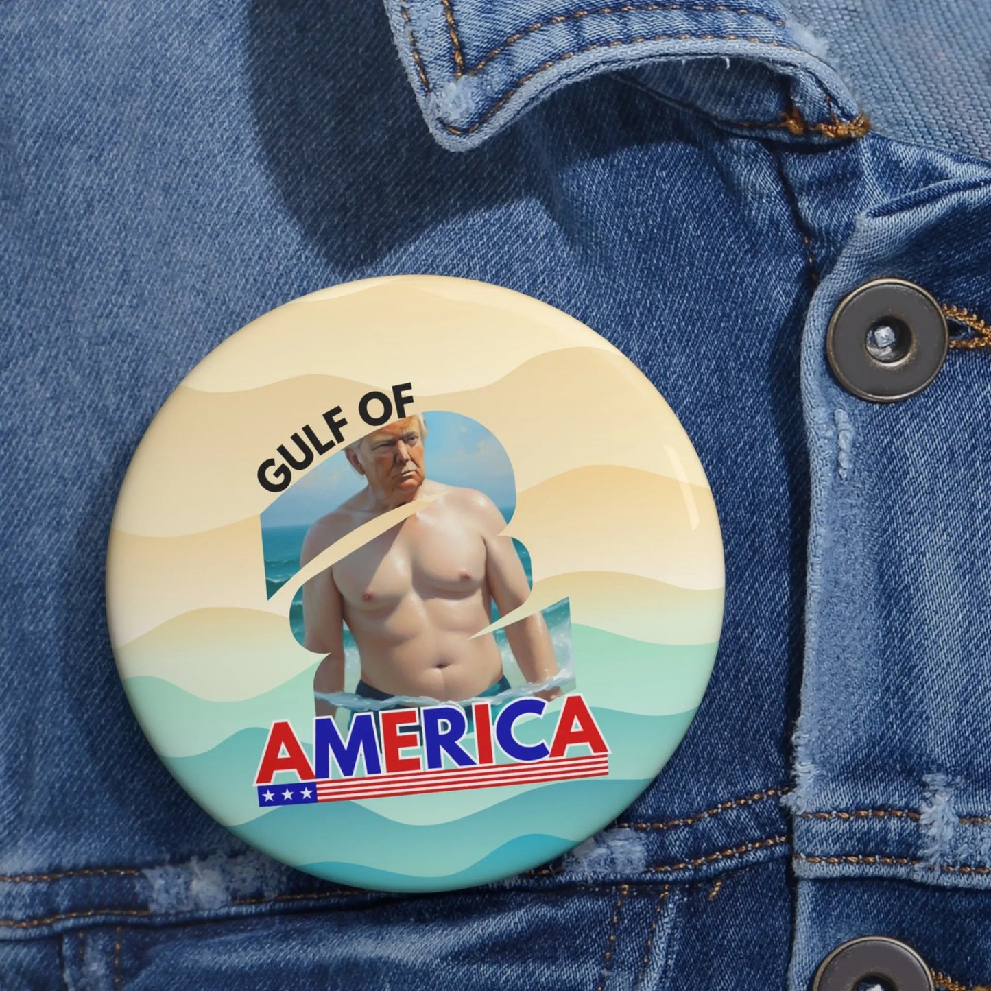 Gulf of America Pin Buttons - Fun & Playful Badge Printify