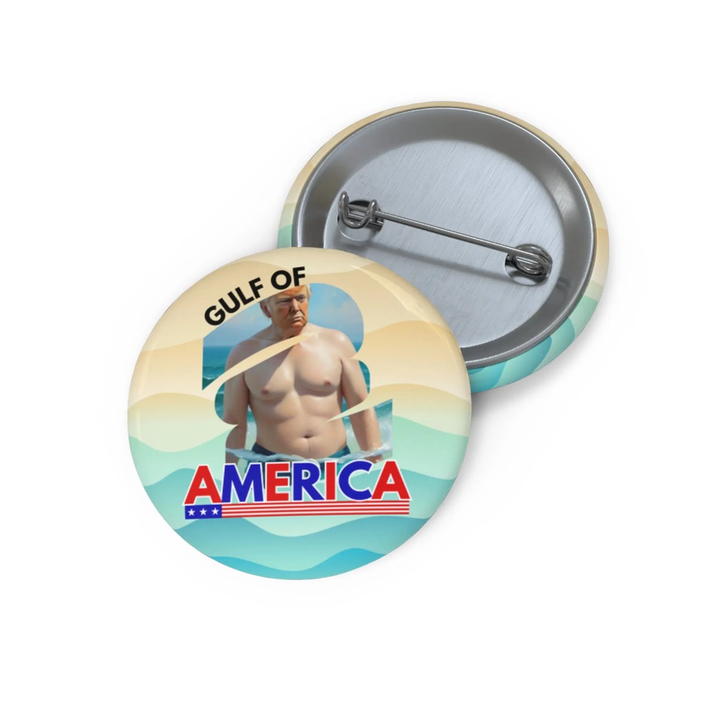 Gulf of America Pin Buttons - Fun & Playful Badge Printify