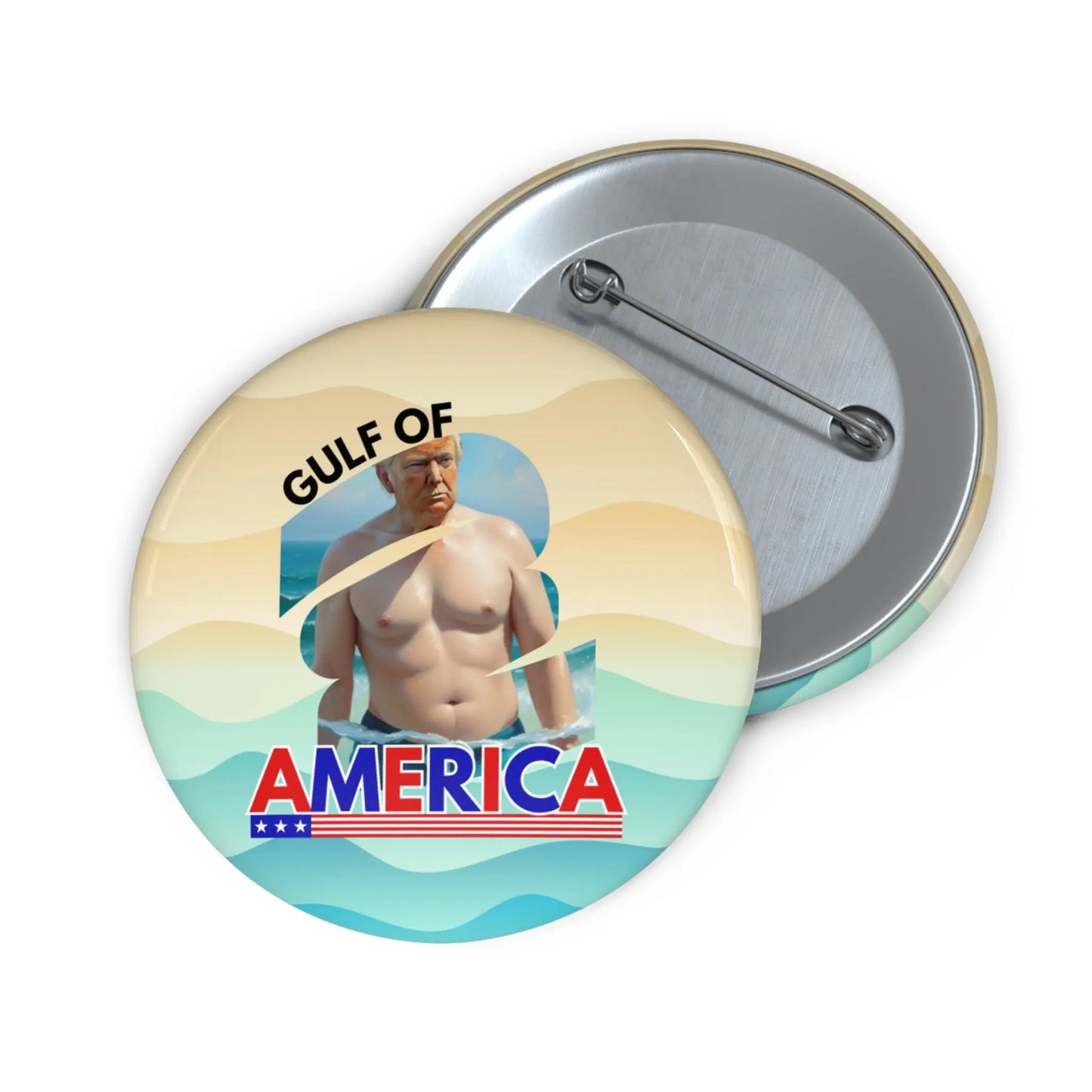 Gulf of America Pin Buttons - Fun & Playful Badge Printify