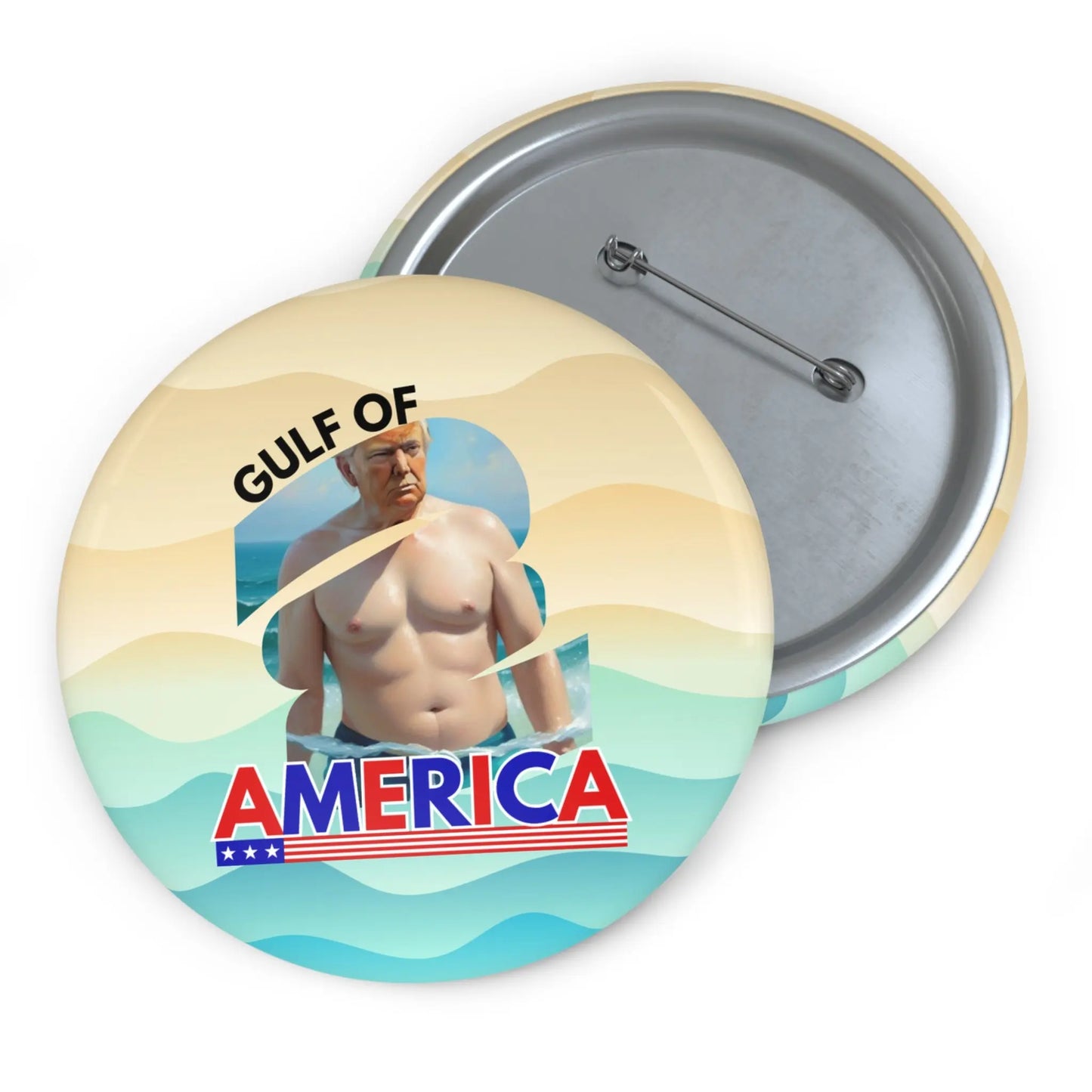 Gulf of America Pin Buttons - Fun & Playful Badge Printify