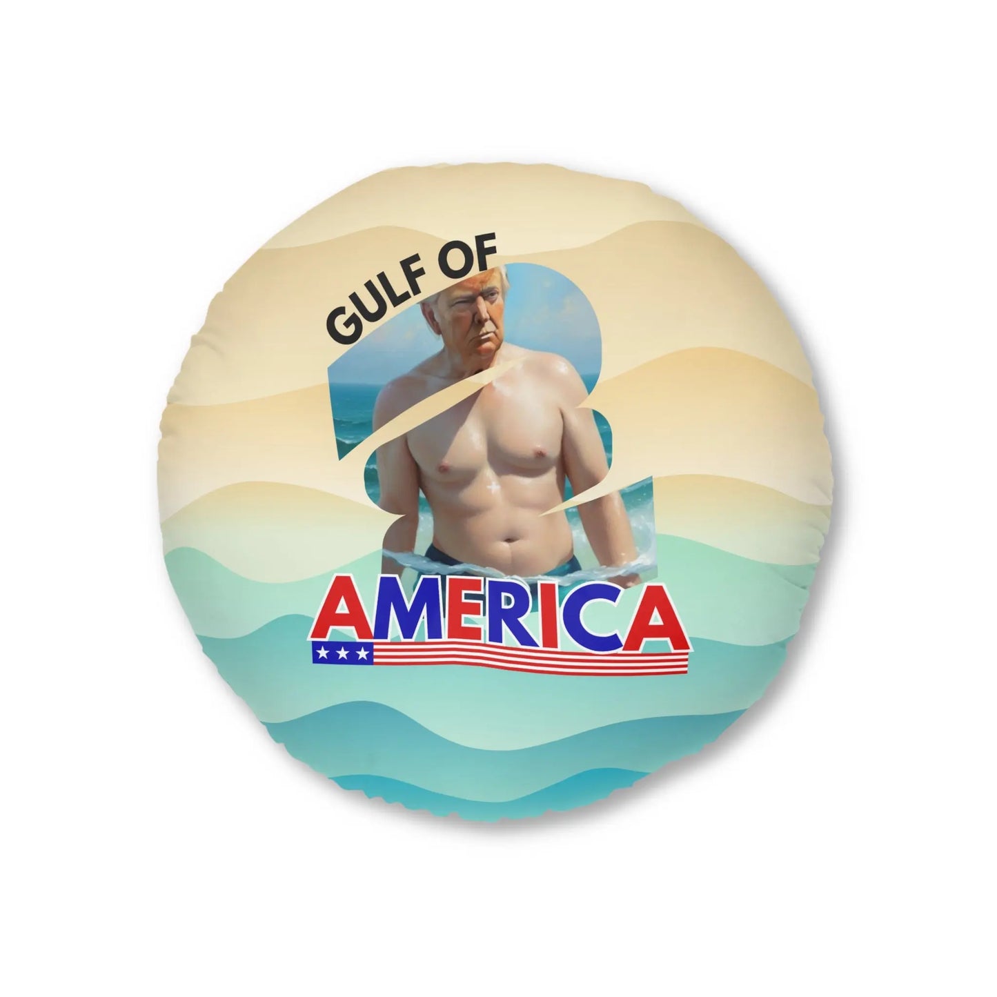 Gulf of America Tufted Floor Pillow - Fun Beach Decor Printify