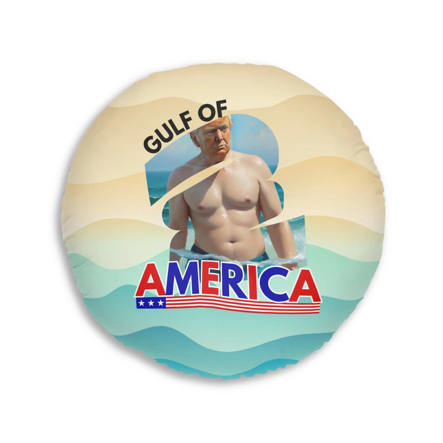 Gulf of America Tufted Floor Pillow - Fun Beach Decor Printify