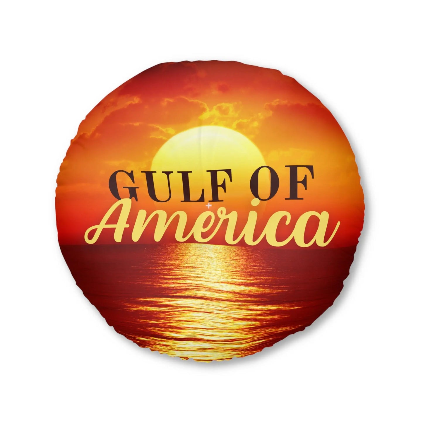 Gulf of America Tufted Floor Pillow - Round Sunset Decor Printify