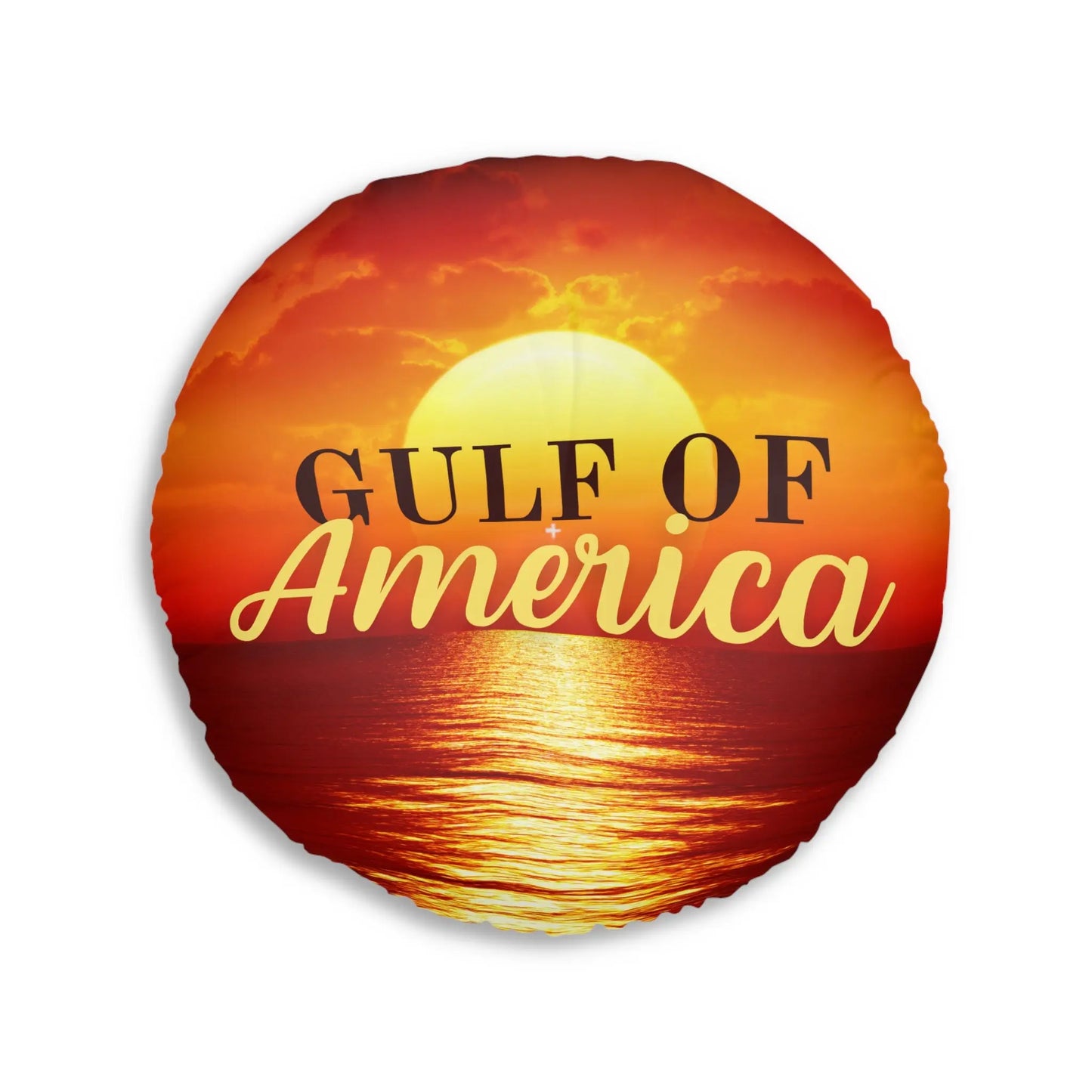 Gulf of America Tufted Floor Pillow - Round Sunset Decor Printify