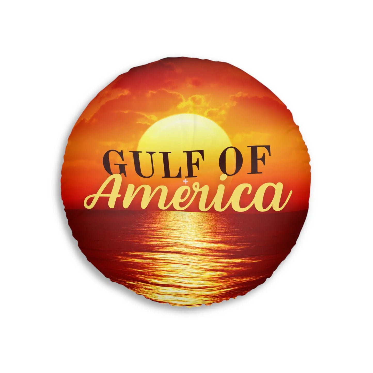 Gulf of America Tufted Floor Pillow - Round Sunset Decor Printify