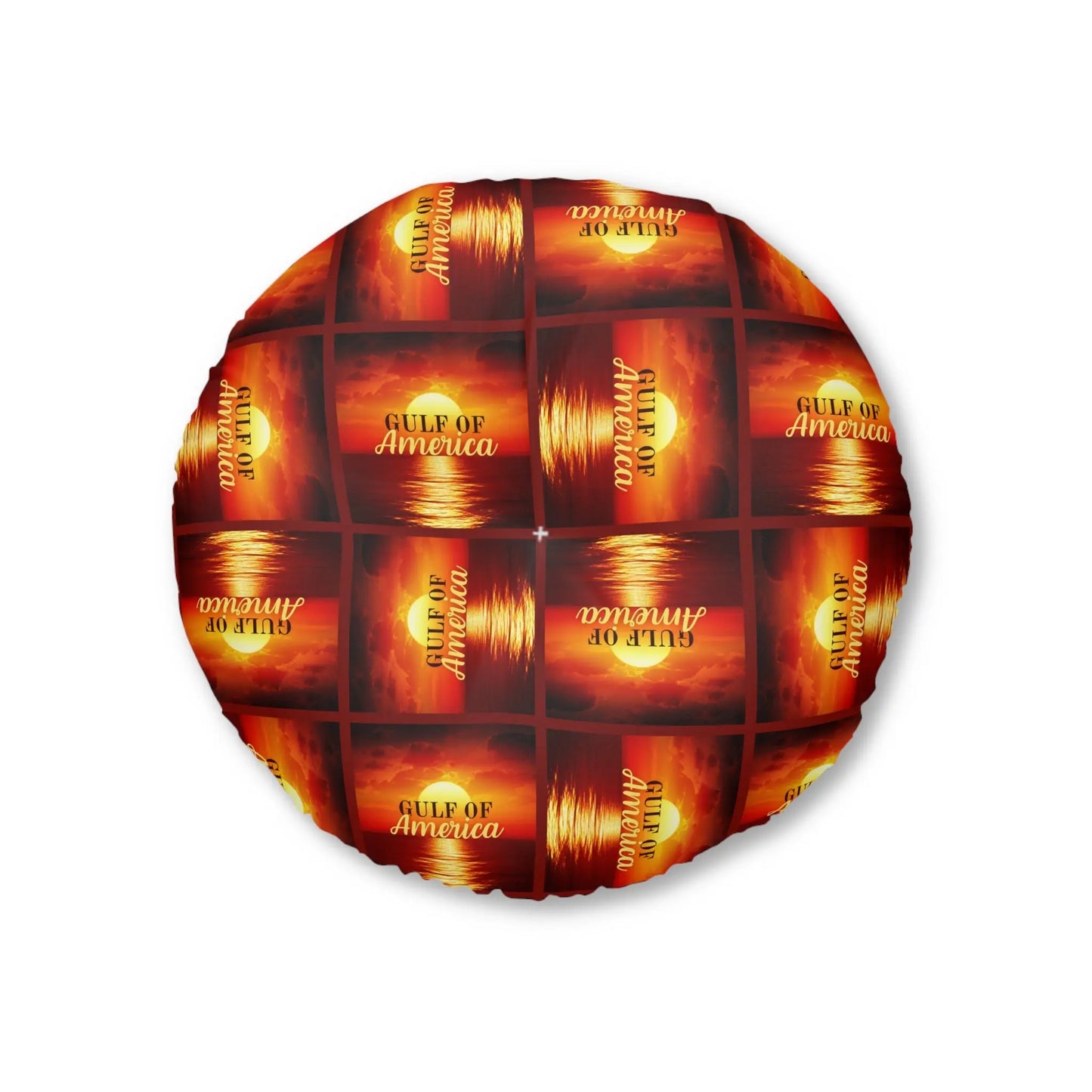 Gulf of America Tufted Floor Pillow - Round Sunset Decor Printify