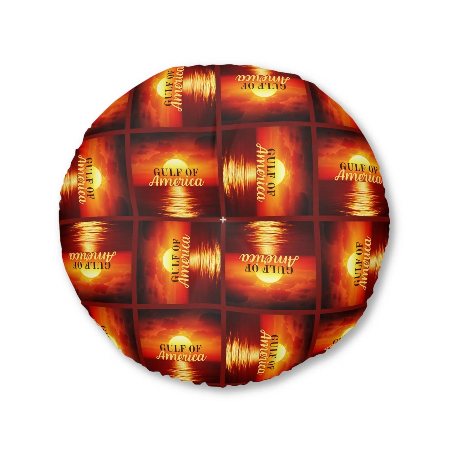 Gulf of America Tufted Floor Pillow - Round Sunset Decor Printify