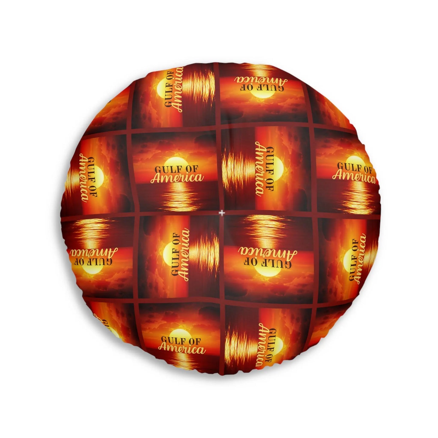 Gulf of America Tufted Floor Pillow - Round Sunset Decor Printify