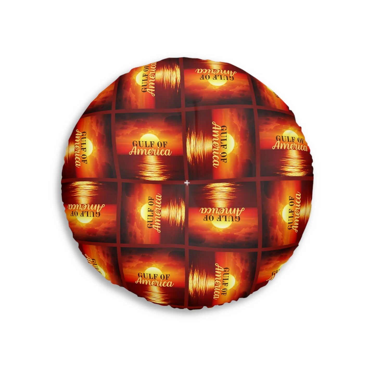 Gulf of America Tufted Floor Pillow - Round Sunset Decor Printify